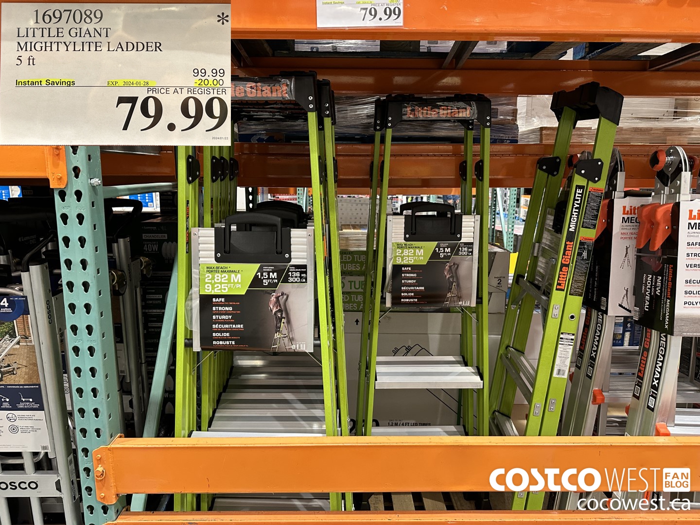 1697089 LITTLE GIANT MIGHTYLITE LADDER 5 FT ($20.00 INSTANT SAVINGS EXPIRES ON 2024-01-28) $79.99