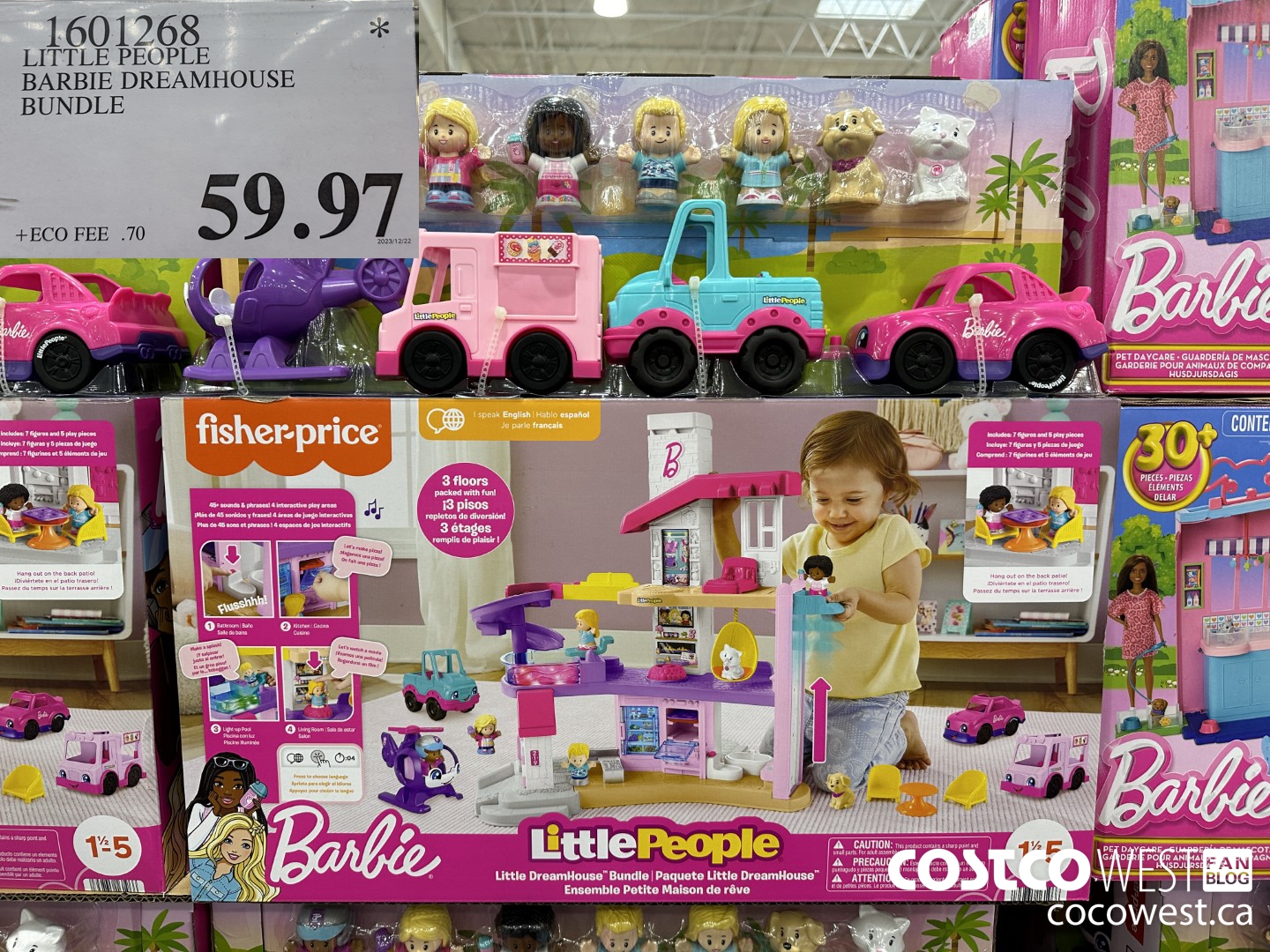 1601268 LITTLE PEOPLE BARBIE DREAMHOUSE BUNDLE $59.97