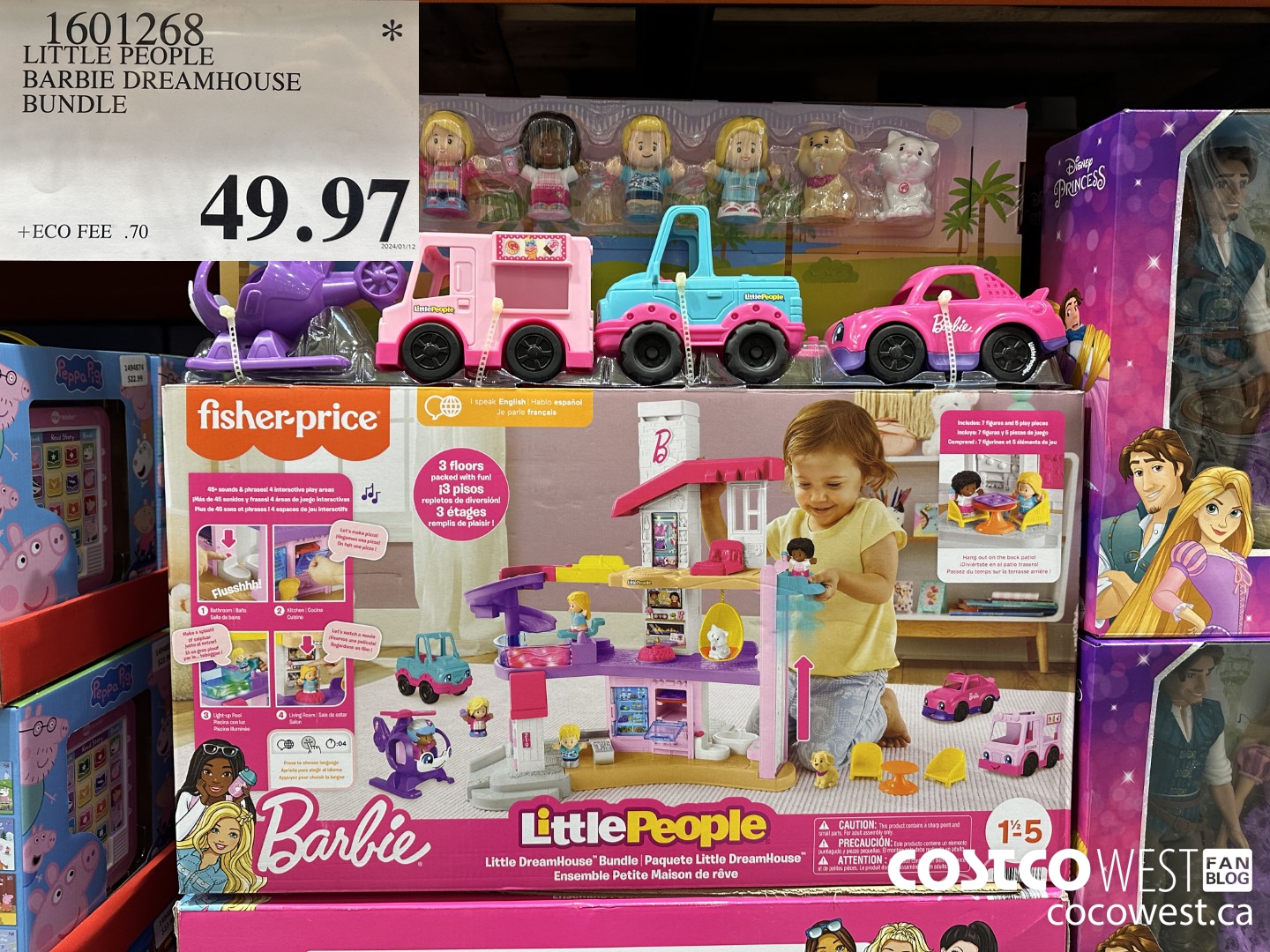 1601268 LITTLE PEOPLE BARBIE DREAMHOUSE BUNDLE $49.97