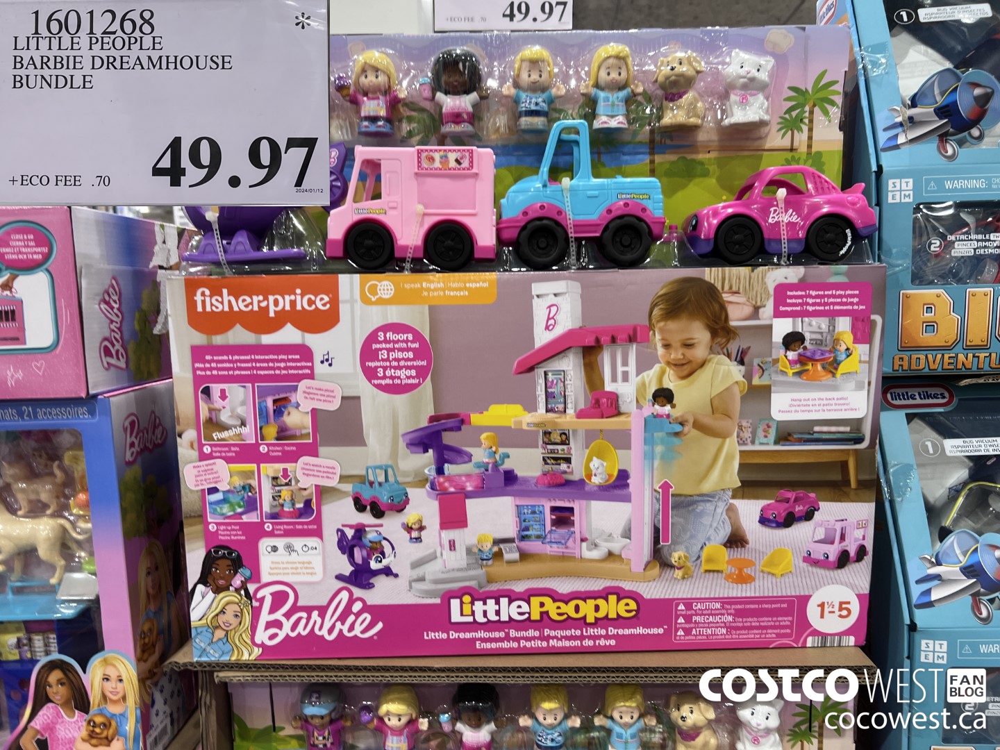 1601268 LITTLE PEOPLE BARBIE DREAMHOUSE BUNDLE $49.97
