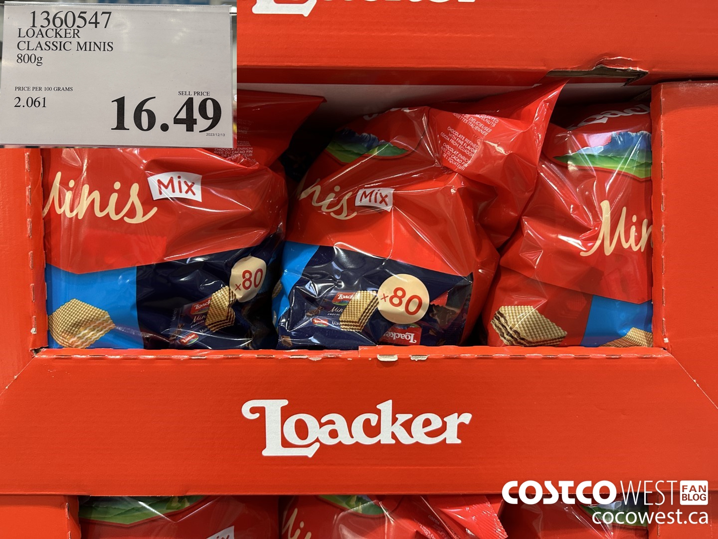 1360547 LOACKER CLASSIC MINIS 800G $16.49