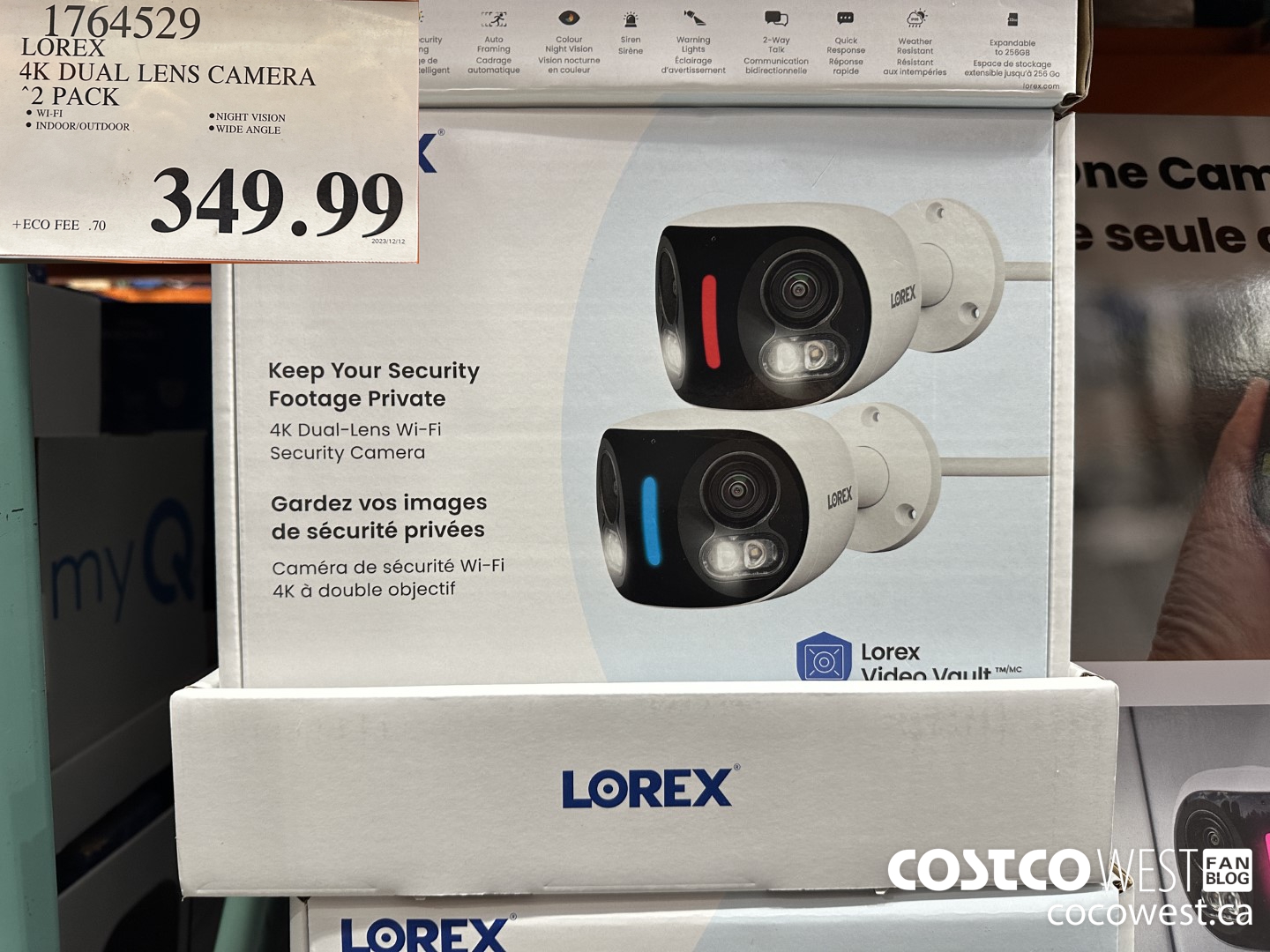 1764529 LOREX 4K DUAL LENS CAMERA 2 PACK $349.99