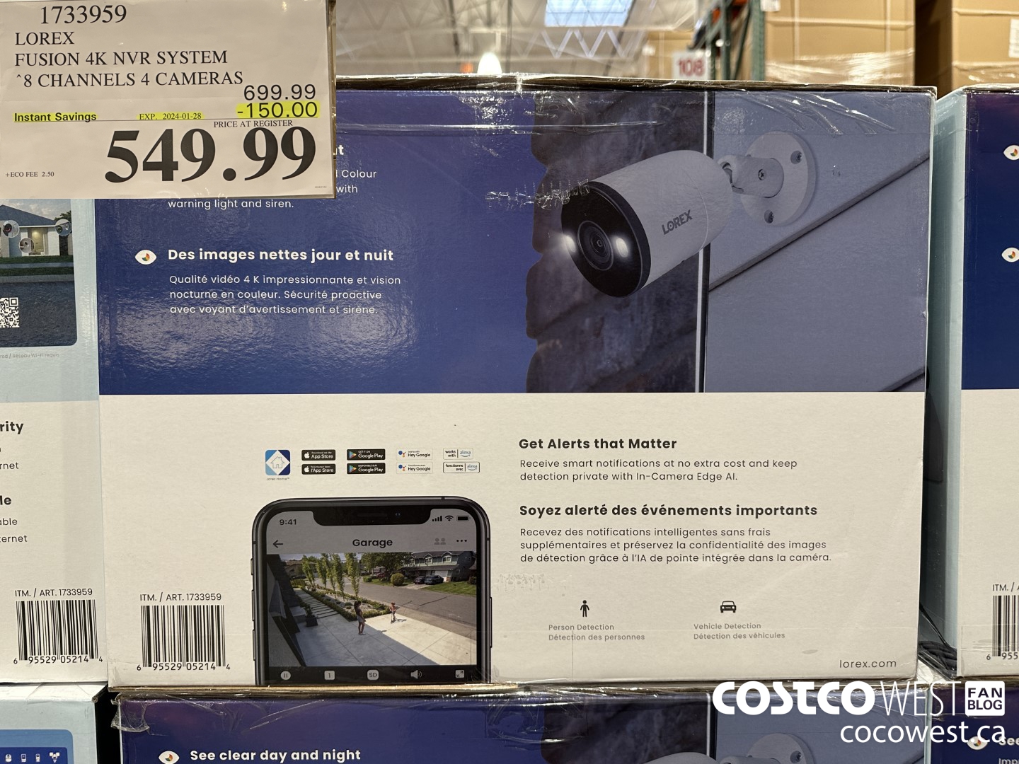 1733959 LOREX FUSION 4K NVR SYSTEM 8 CHANNELS 4 CAMERAS ($150.00 INSTANT SAVINGS EXPIRES ON 2024-01-28) $549.99