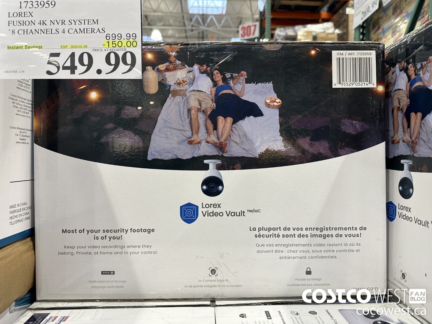 1733959 LOREX FUSION 4K NVR SYSTEM 8 CHANNELS 4 CAMERAS ($150.00 INSTANT SAVINGS EXPIRES ON 2024-01-28) $549.99