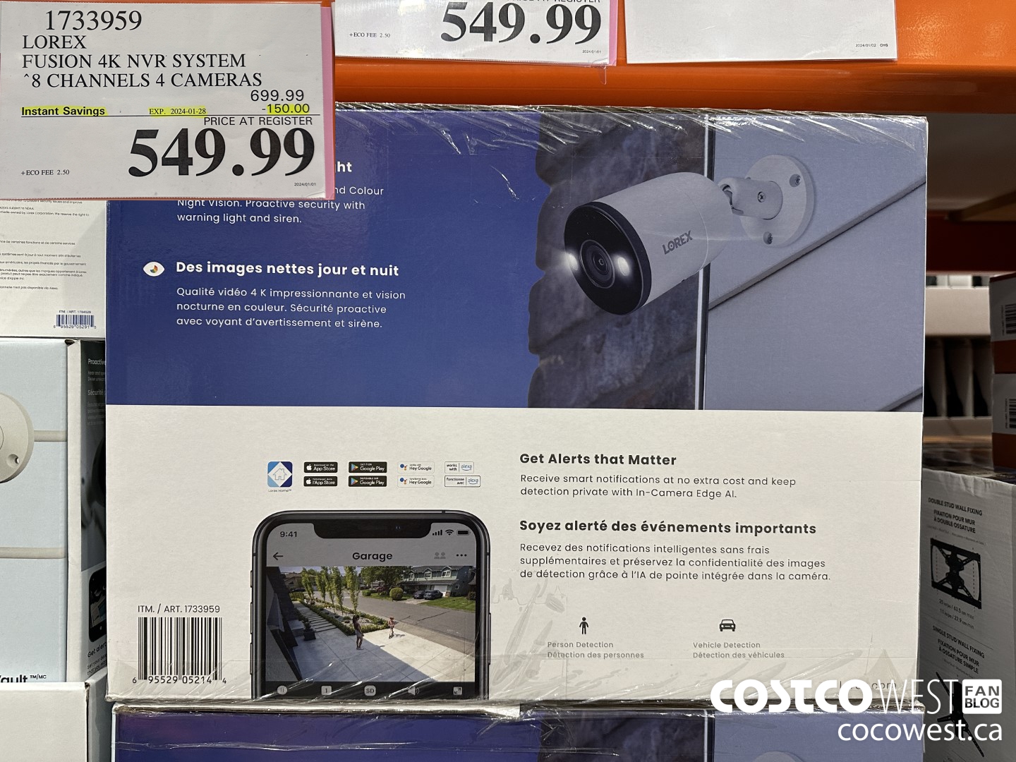 1733959 LOREX FUSION 4K NVR SYSTEM 8 CHANNELS 4 CAMERAS ($150.00 INSTANT SAVINGS EXPIRES ON 2024-01-28) $549.99