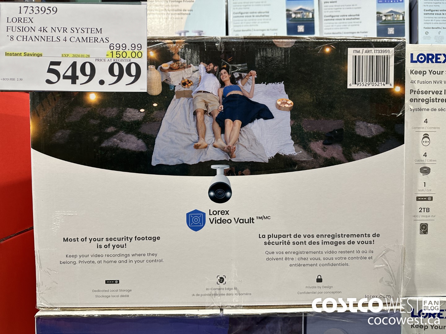 1733959 LOREX FUSION 4K NVR SYSTEM 8 CHANNELS 4 CAMERAS ($150.00 INSTANT SAVINGS EXPIRES ON 2024-01-28) $549.99