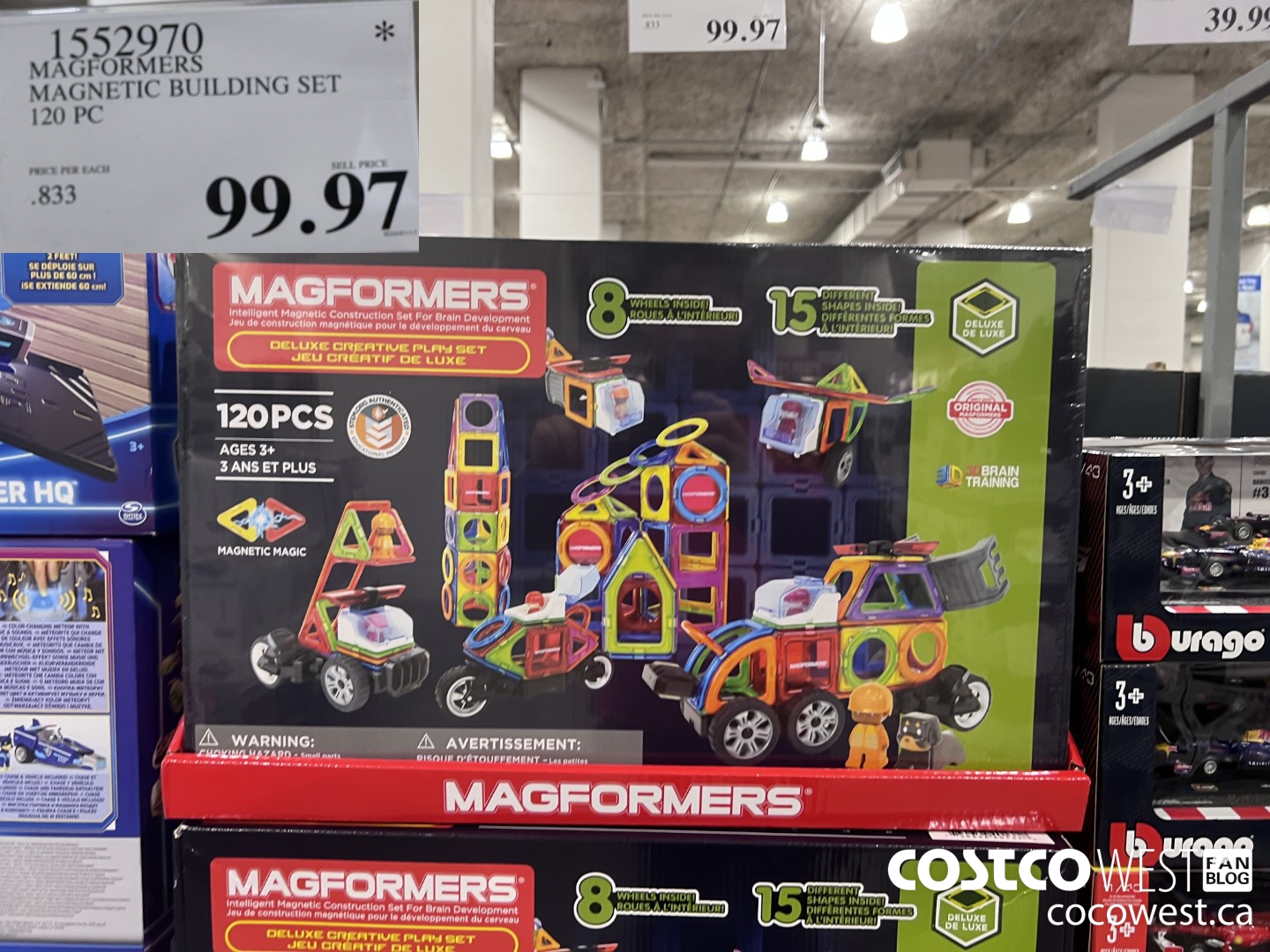1552970 MAGFORMERS MAGNETIC BUILDING SET 120 PC $99.97
