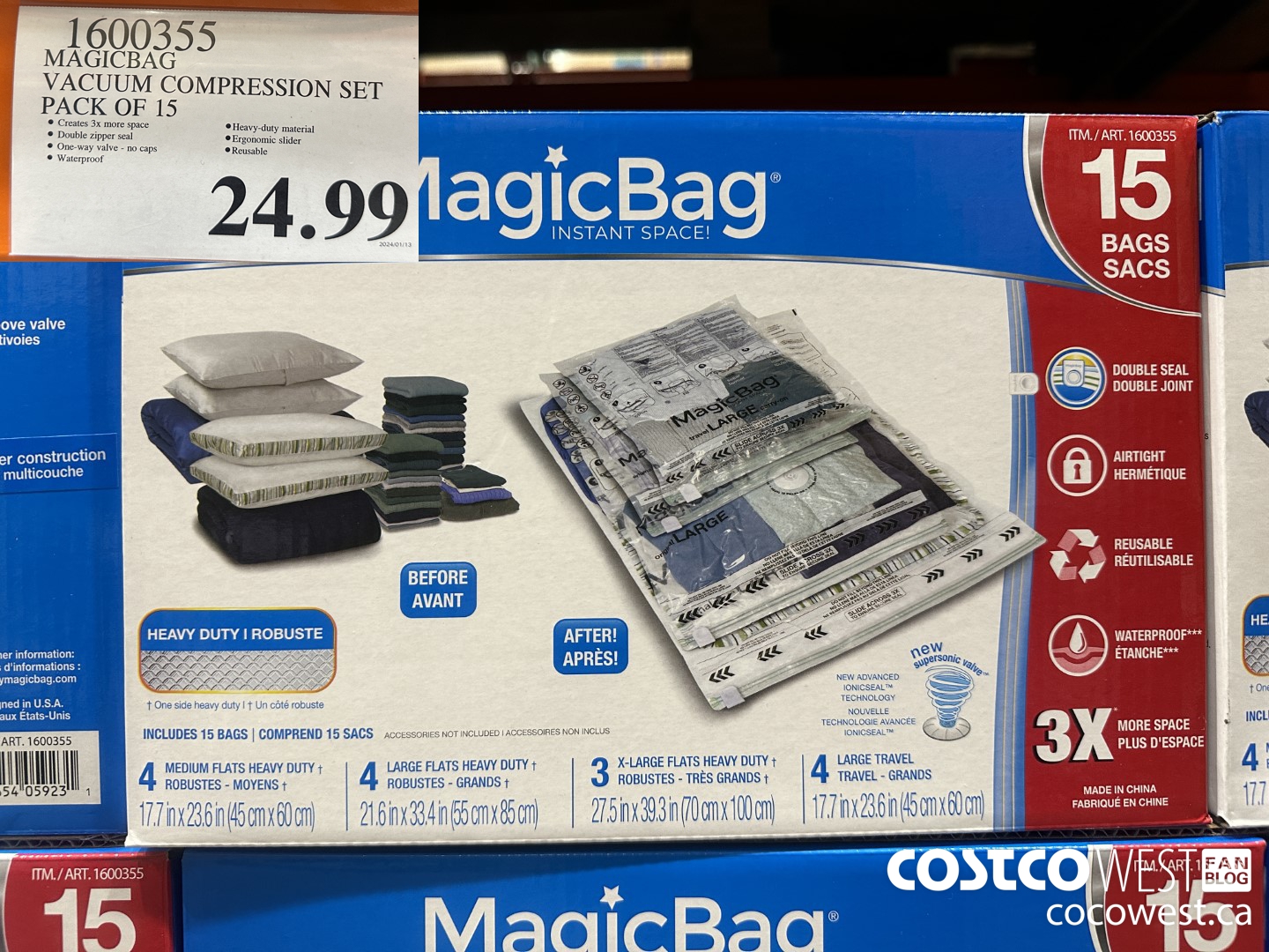 1600355 MAGICBAG VACUUM COMPRESSION SET PACK OF 15 $24.99