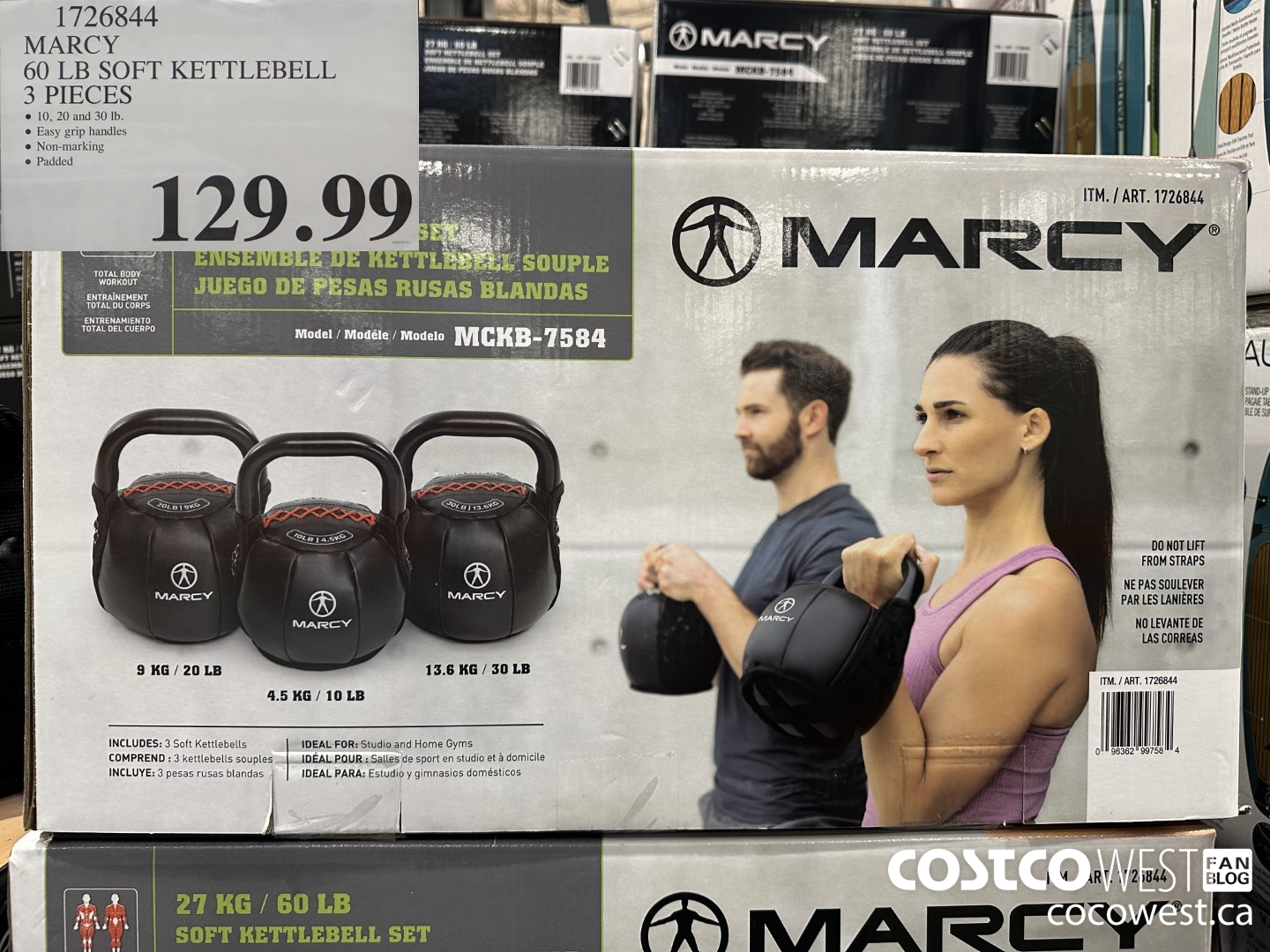1726844 MARCY 60 LB SOFT KETTLEBELL 3 PIECES $129.99