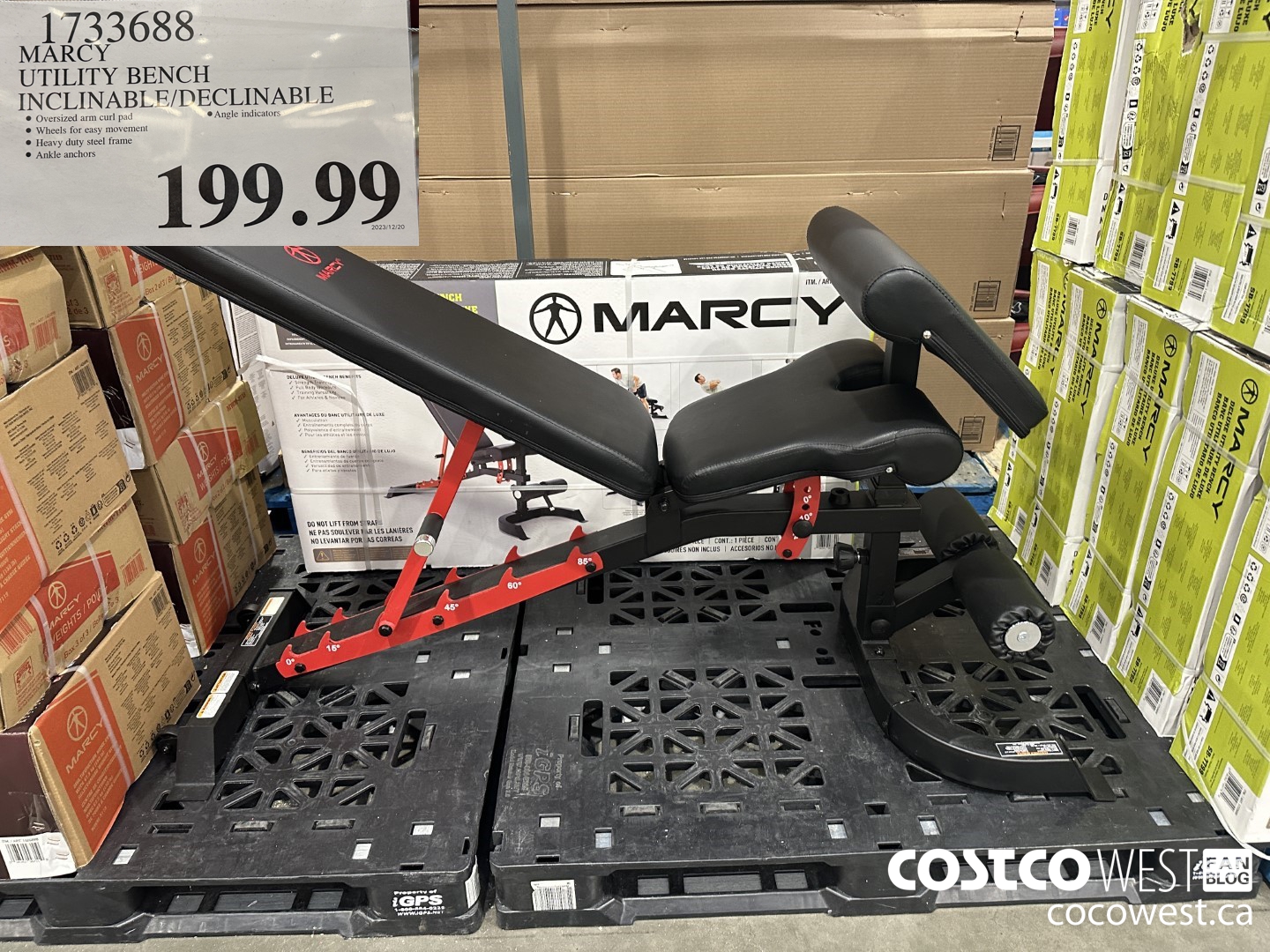 1733688 MARCY UTILITY BENCH INCLINABLE/DECLINABLE $199.99