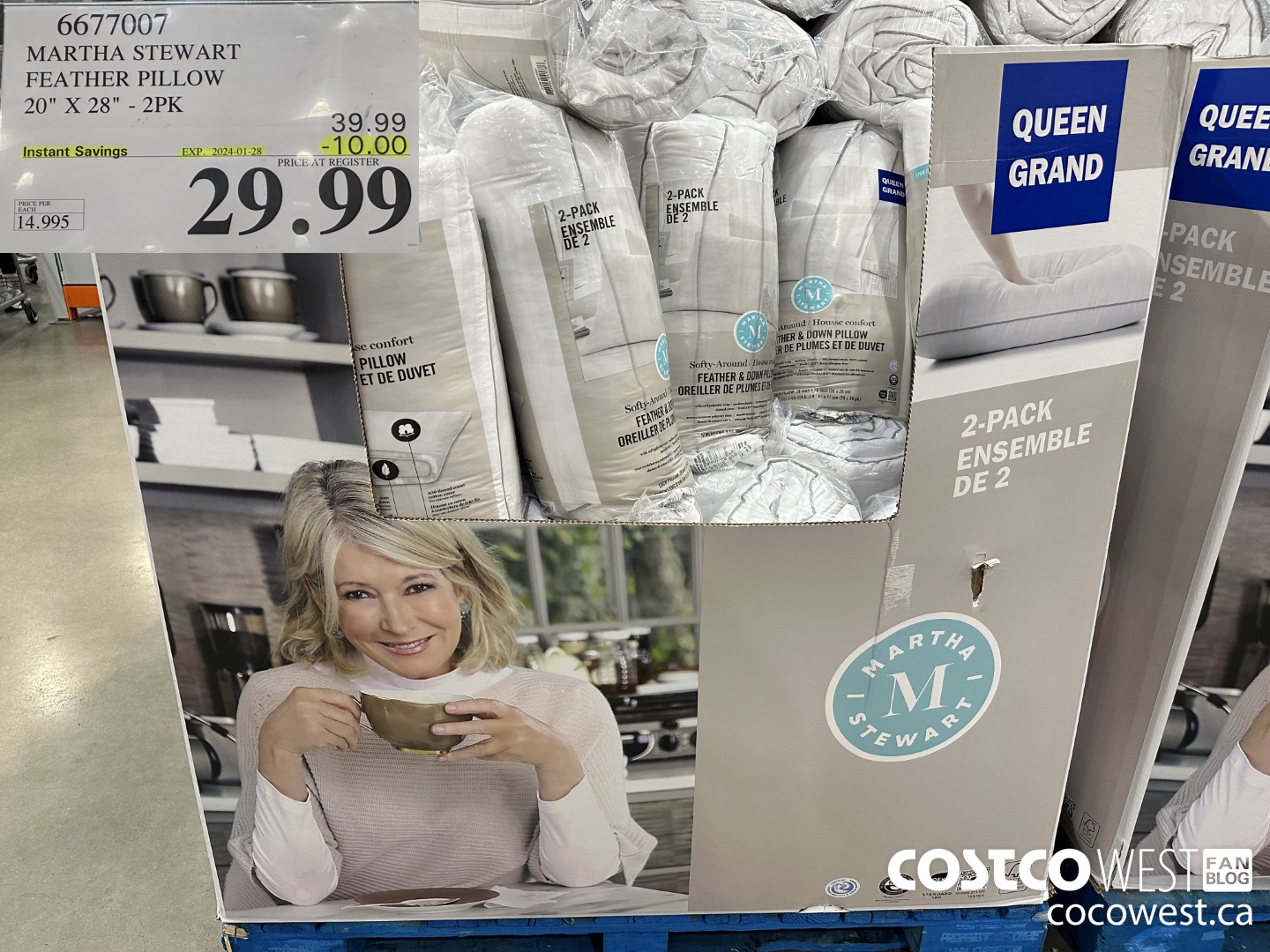 6677007 MARTHA STEWART FEATHER PILLOW 20