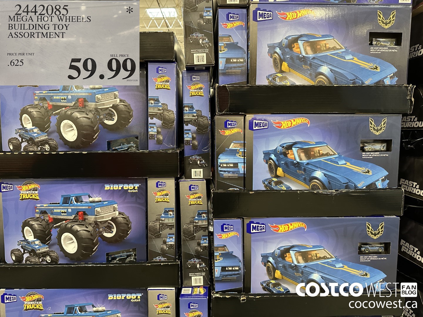 2442085 MEGA HOT WHEELS BUILDING TOY ASSORTMENT $59.99