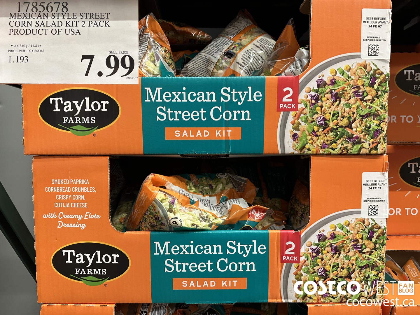 1785678 MEXICAN STYLE STREET CORN SALAD KIT 2 PACK PRODUCT OF USA $7.99