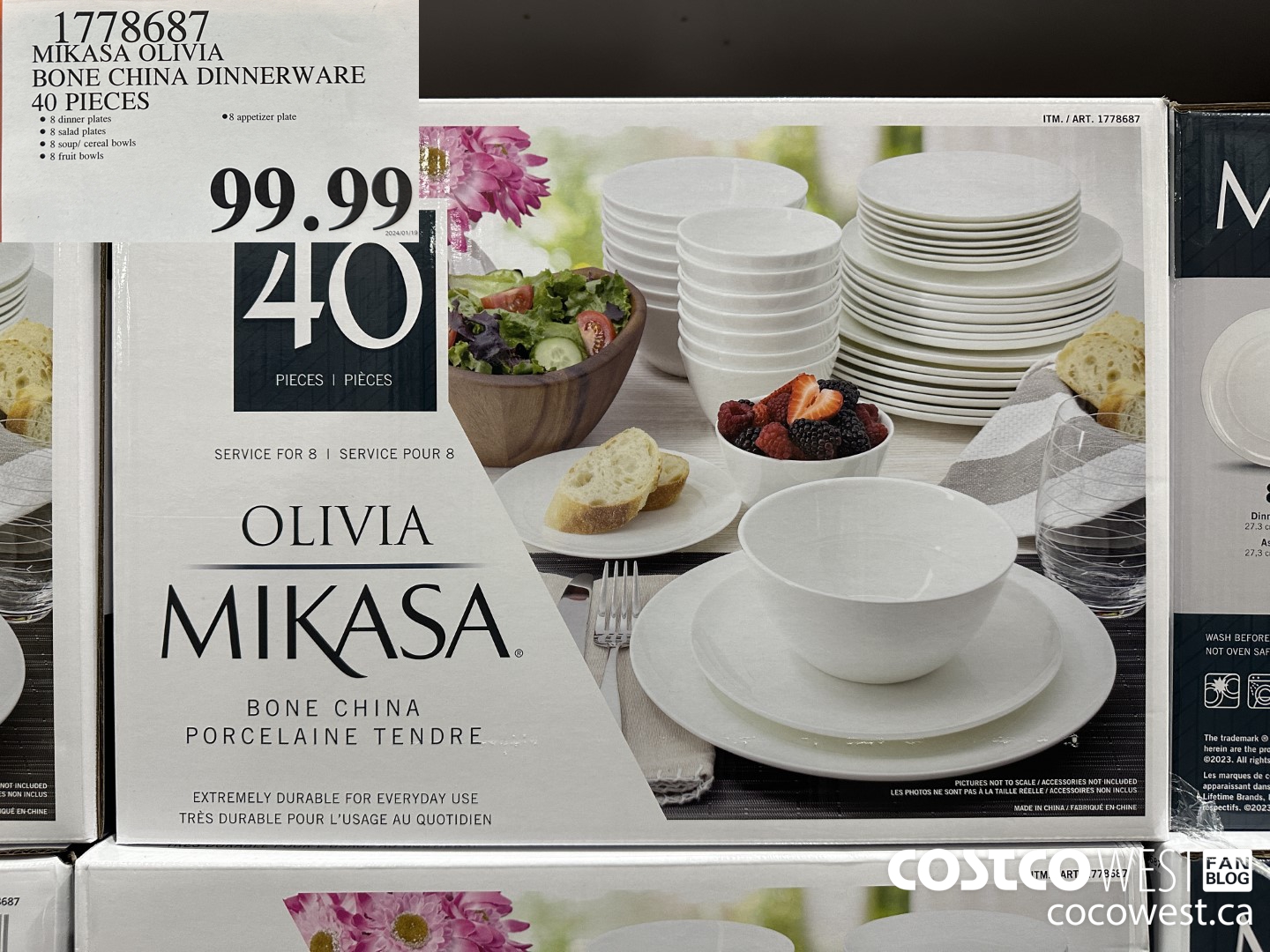 1778687 MIKASA OLIVIA BONE CHINA DINNERWARE 40 PIECES $99.99