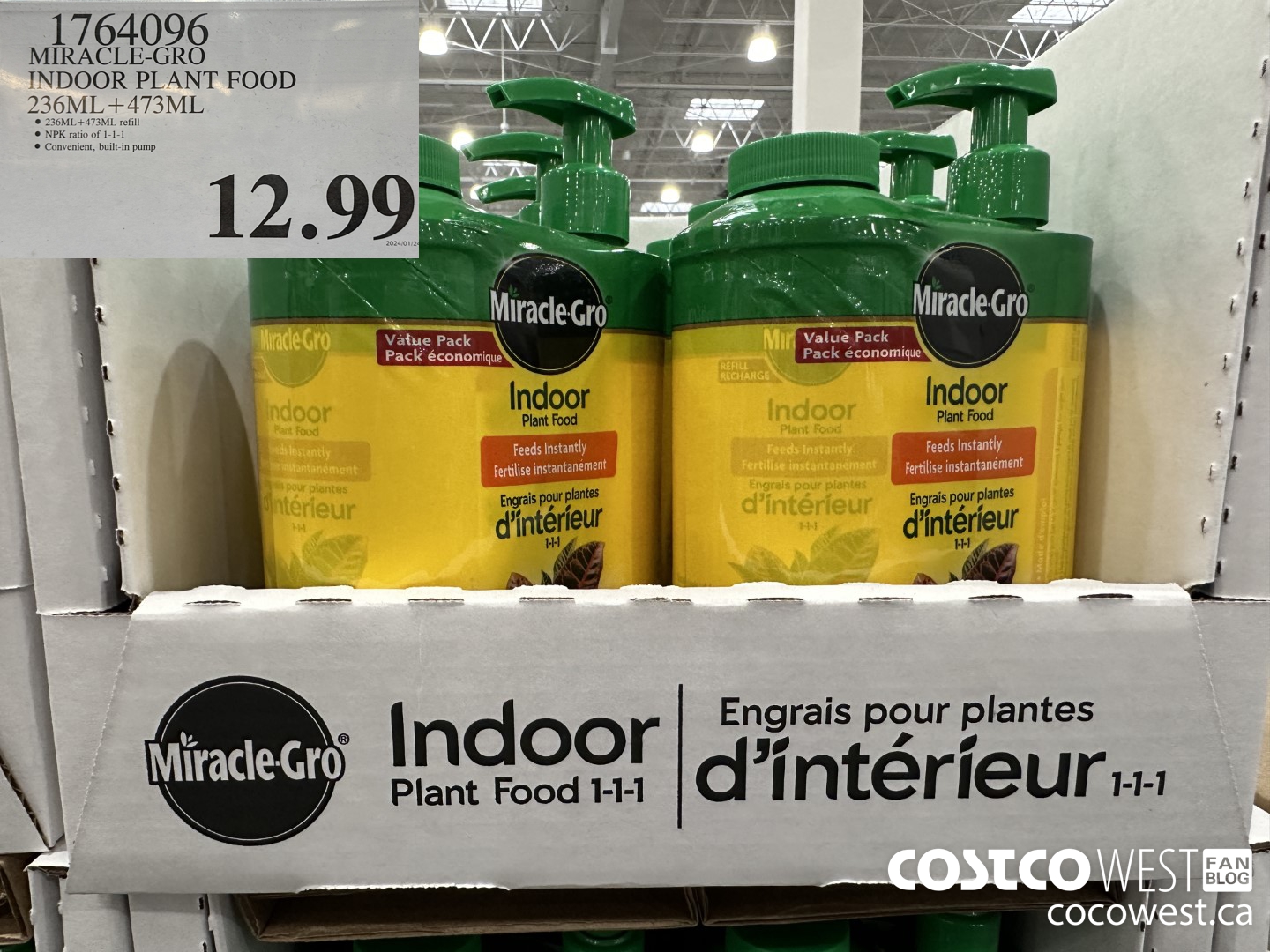 1764096 MIRACLE-GRO INDOOR PLANT FOOD 236ML + 473ML $12.99