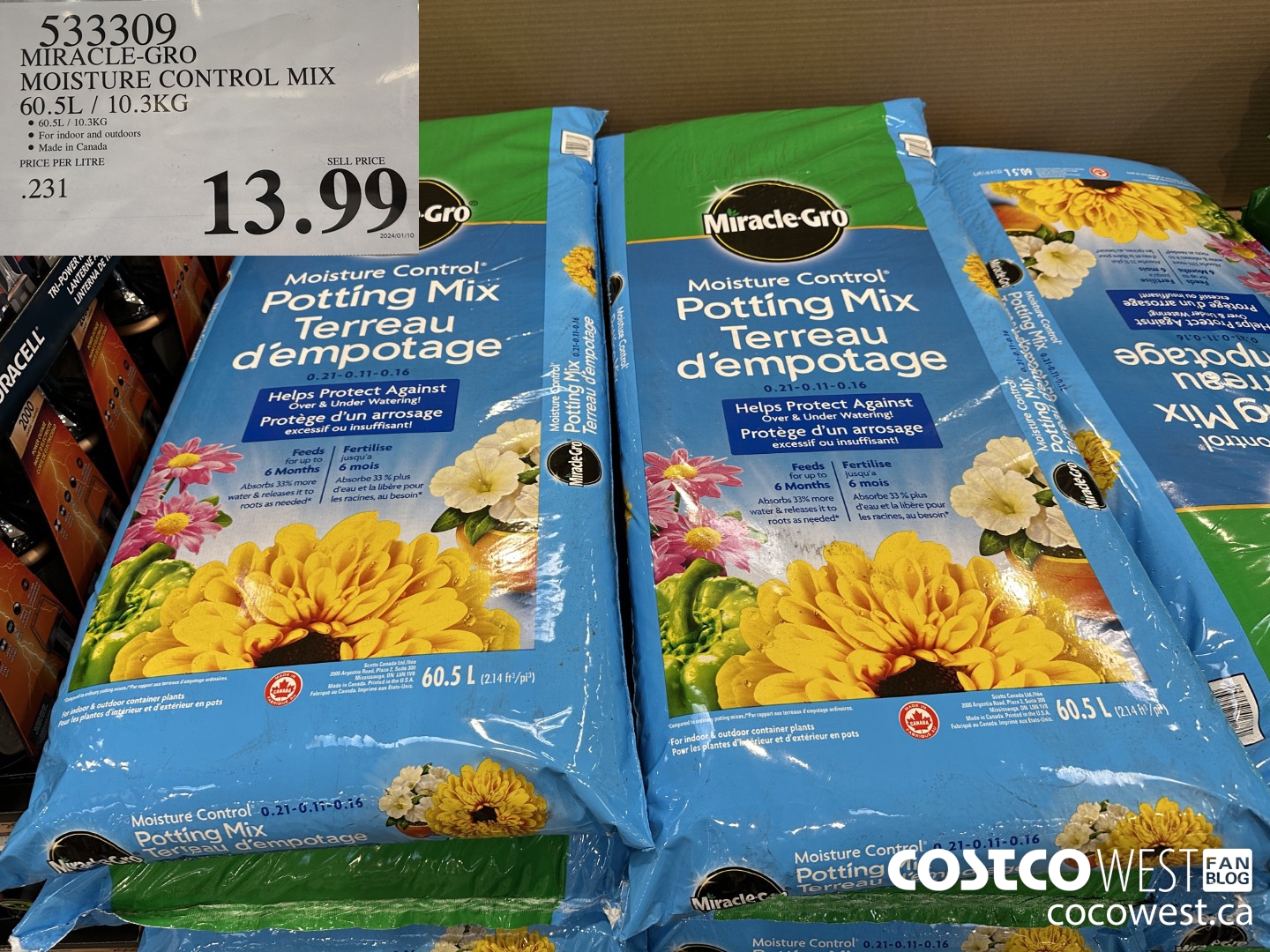 533309 MIRACLE-GRO MOISTURE CONTROL MIX 60.5L / 10.3 KG $13.99