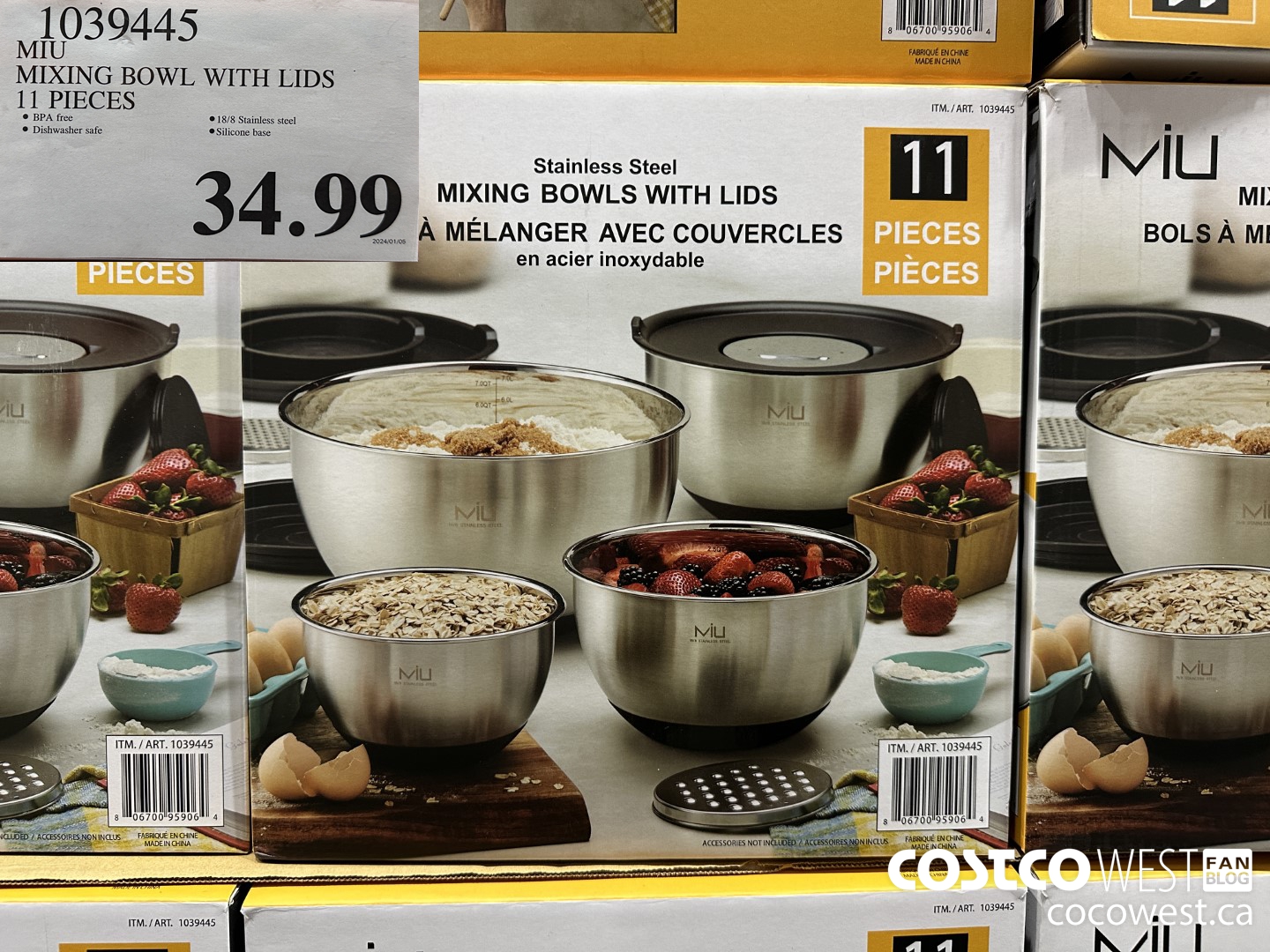 1039445 MIU STAINLESS STEEL 8-PIECE MIXING BOWLS WITH LIDS & GRATERS $34.99