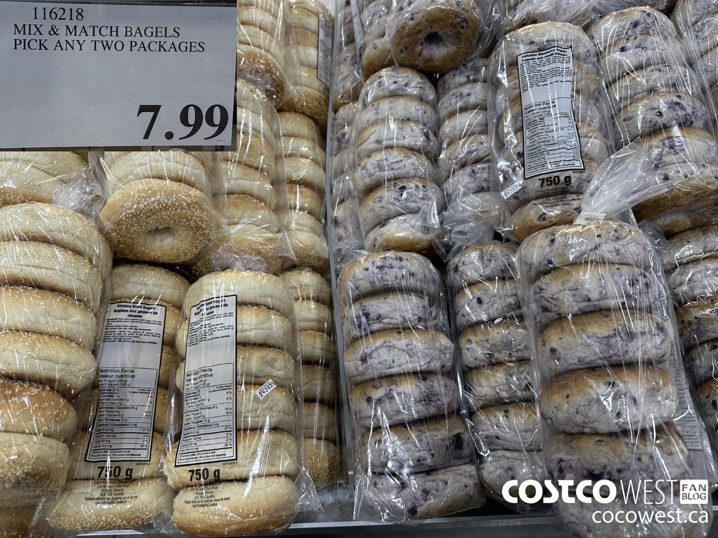 116218 MIX & MATCH BAGELS PICK ANY TWO PACKAGES $7.99