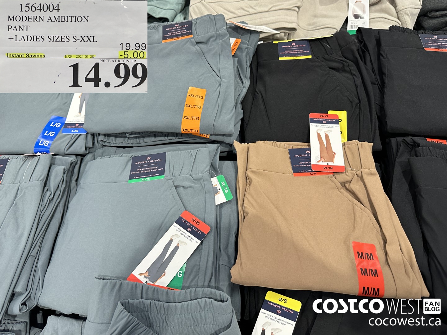 1564004 MODERN AMBITION PANT LADIES SIZES S-XXL ($5.00 INSTANT SAVINGS EXPIRES ON 2024-01-28) $14.99