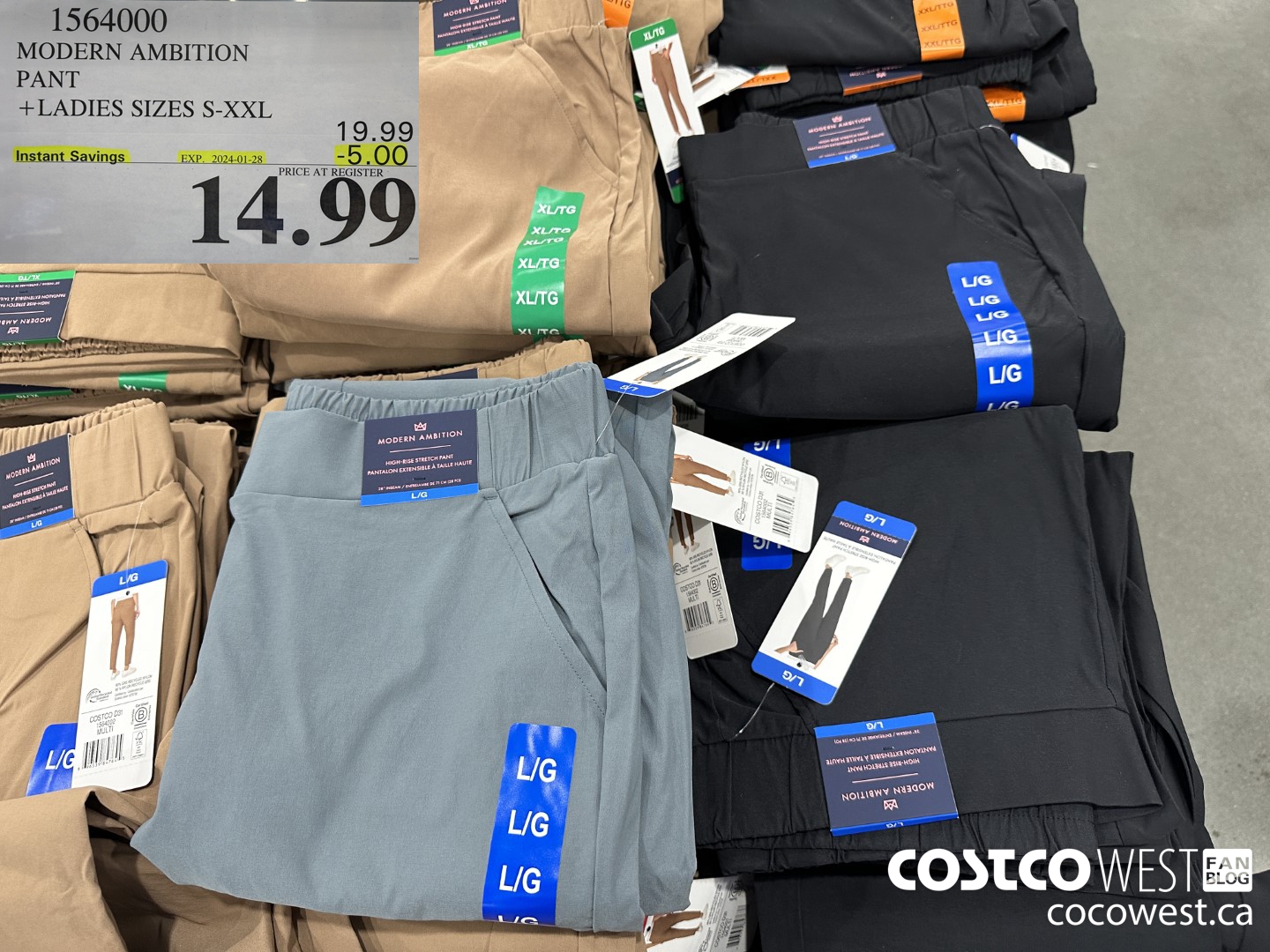 1564000 MODERN AMBITION PANT LADIES SIZES S-XXL ($5.00 INSTANT SAVINGS EXPIRES ON 2024-01-28) $14.99