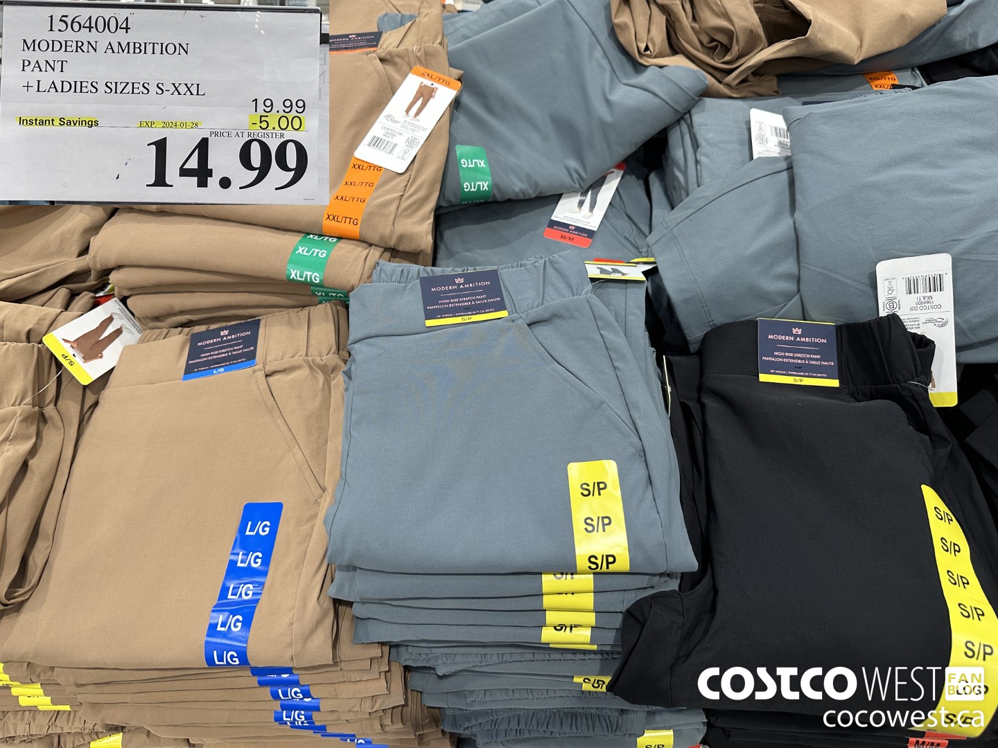 1564004 MODERN AMBITION PANT LADIES SIZES S-XXL ($5.00 INSTANT SAVINGS EXPIRES ON 2024-01-28) $14.99