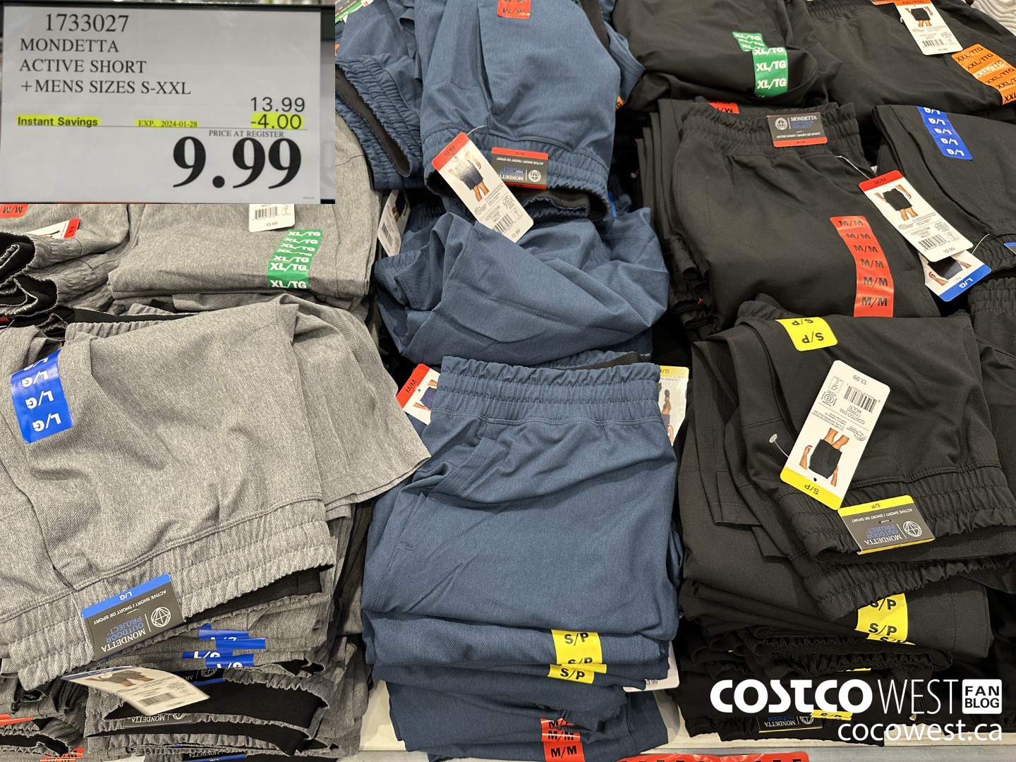 1733027 MONDETTA ACTIVE SHORT MENS SIZES S-XXL ($4.00 INSTANT SAVINGS EXPIRES ON 2024-01-28) $9.99