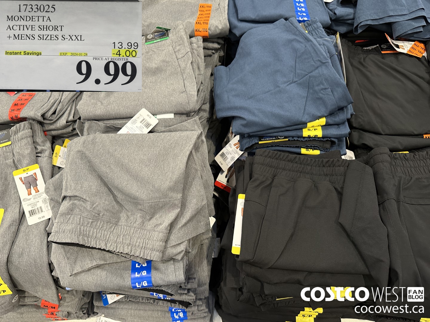 1733025 MONDETTA ACTIVE SHORT MENS SIZES S-XXL  ($4.00 INSTANT SAVINGS EXPIRES ON 2024-01-28) $9.99