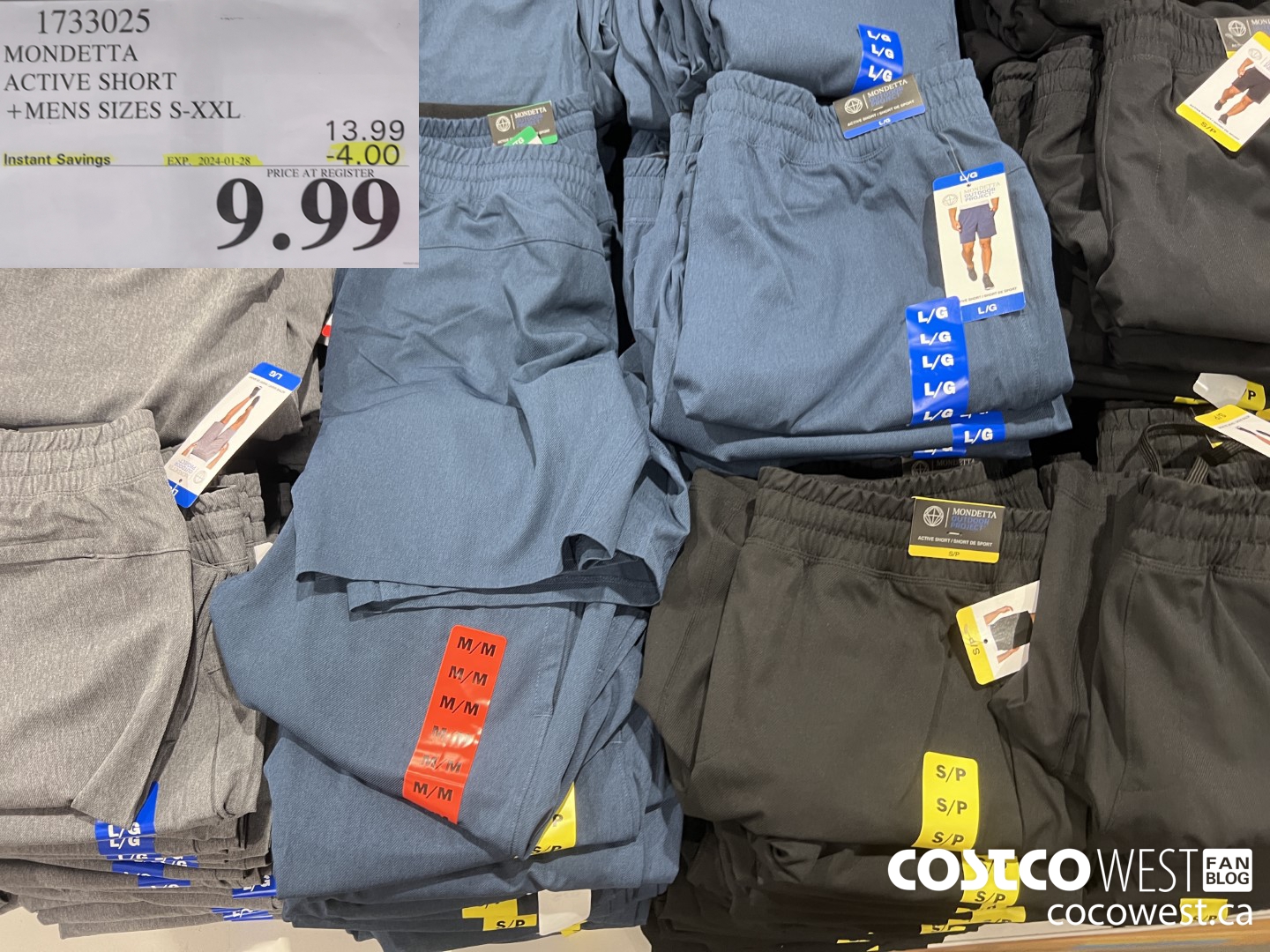 1733025 MONDETTA ACTIVE SHORT MENS SIZES S-XXL  ($4.00 INSTANT SAVINGS EXPIRES ON 2024-01-28) $9.99