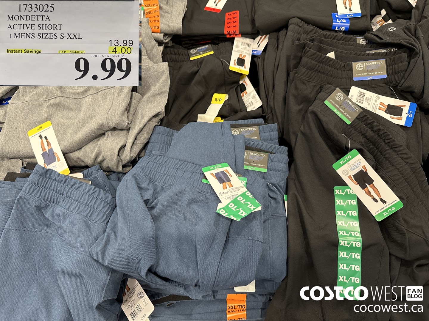 1733025 MONDETTA ACTIVE SHORT MENS SIZES S-XXL  ($4.00 INSTANT SAVINGS EXPIRES ON 2024-01-28) $9.99