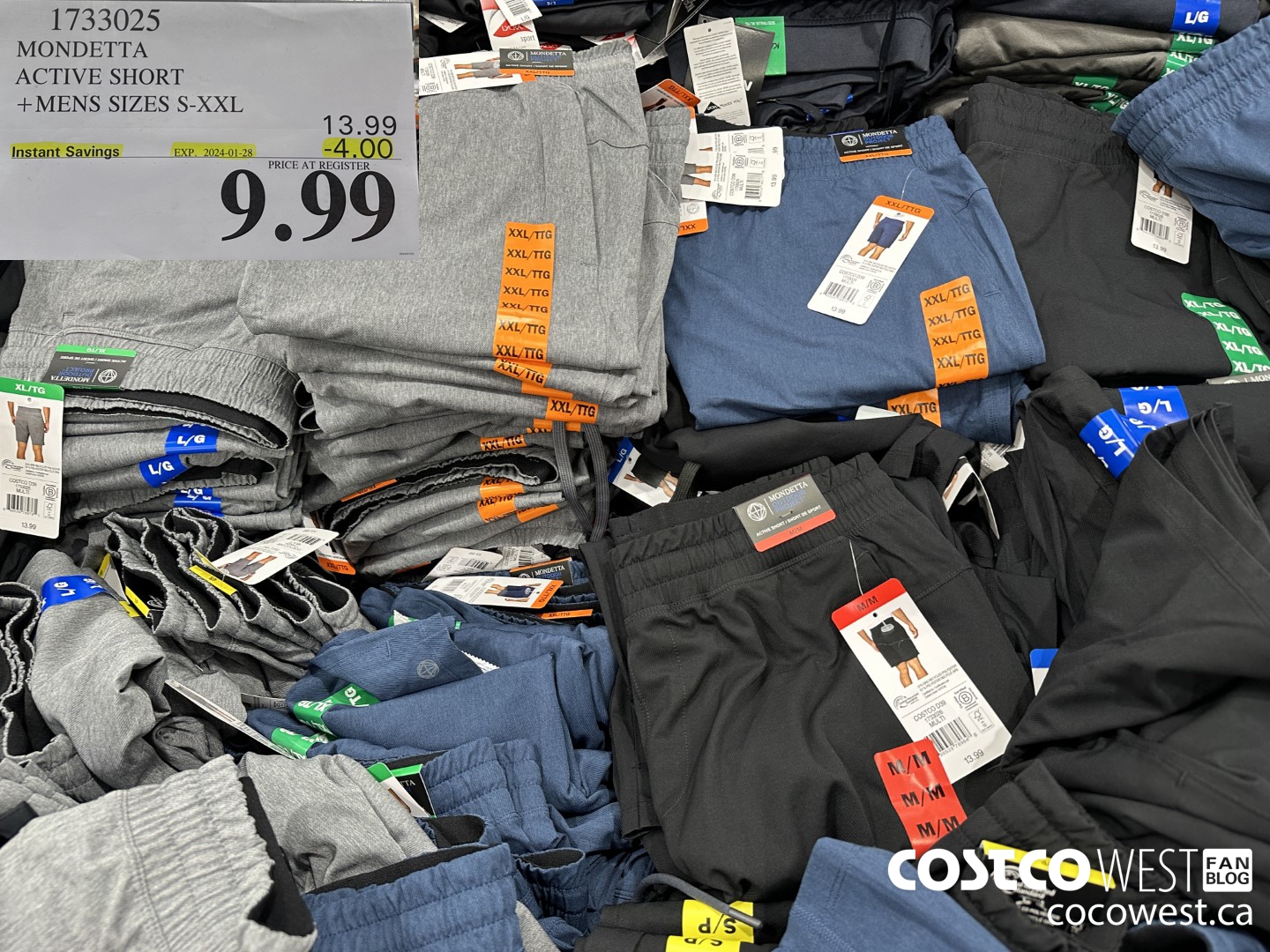 1733025 MONDETTA ACTIVE SHORT MENS SIZES S-XXL  ($4.00 INSTANT SAVINGS EXPIRES ON 2024-01-28) $9.99