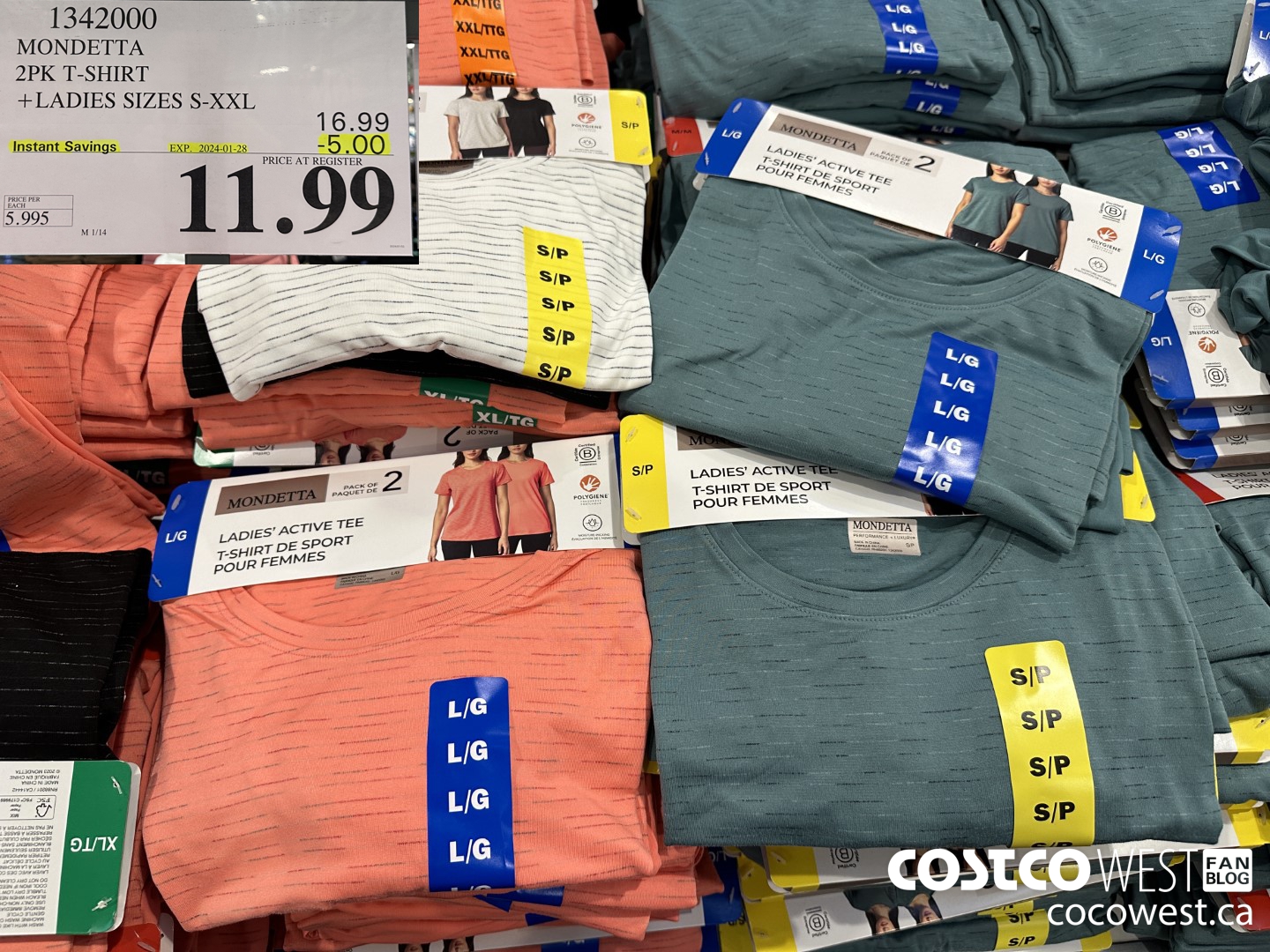 1342000 MONDET SLA 2PK T-SHIRT LADIES SIZES S-XXL ($5.00 INSTANT SAVINGS EXPIRES ON 2024-01-28) $11.99