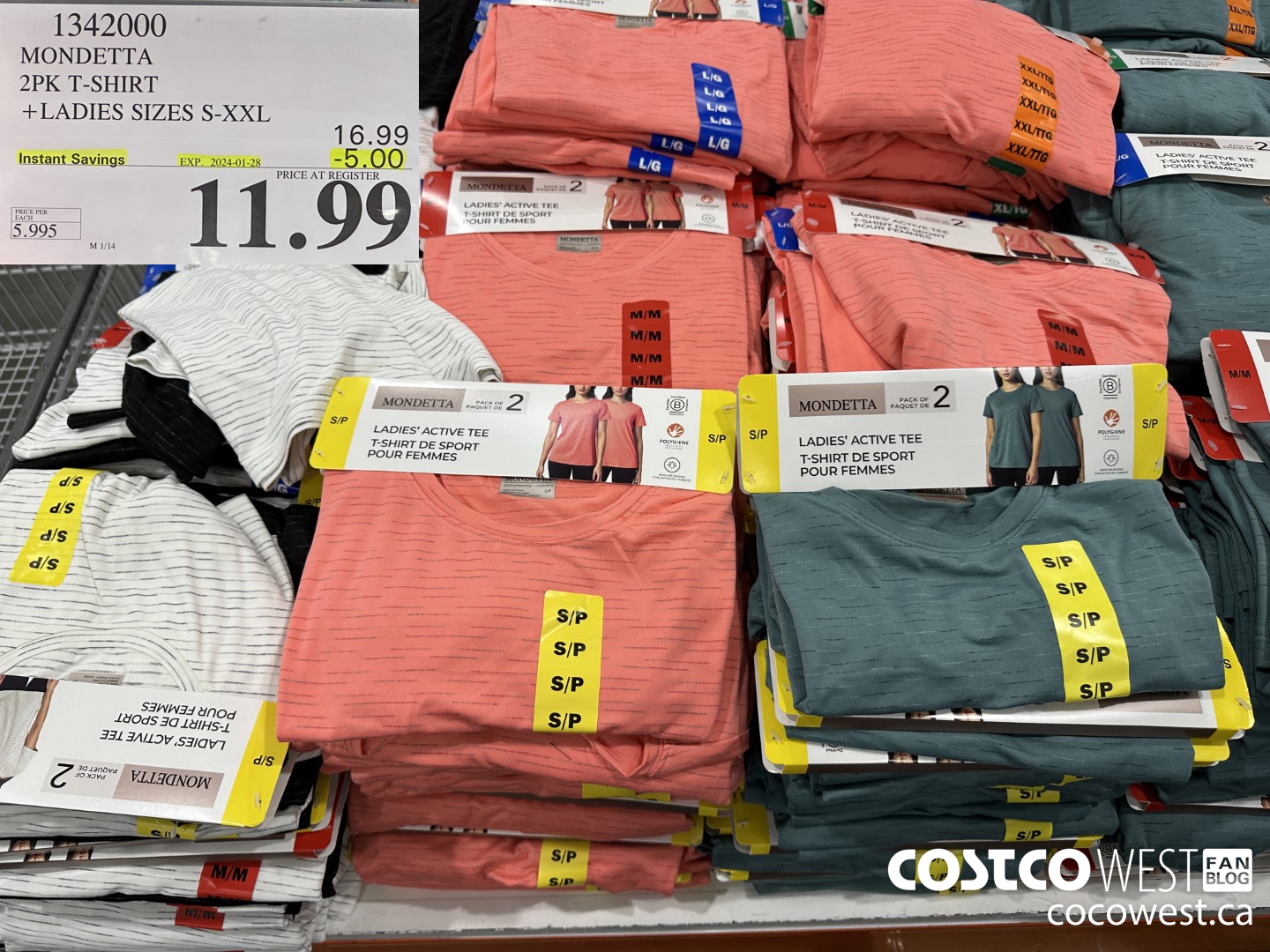 1342000 MONDET SLA 2PK T-SHIRT LADIES SIZES S-XXL ($5.00 INSTANT SAVINGS EXPIRES ON 2024-01-28) $11.99