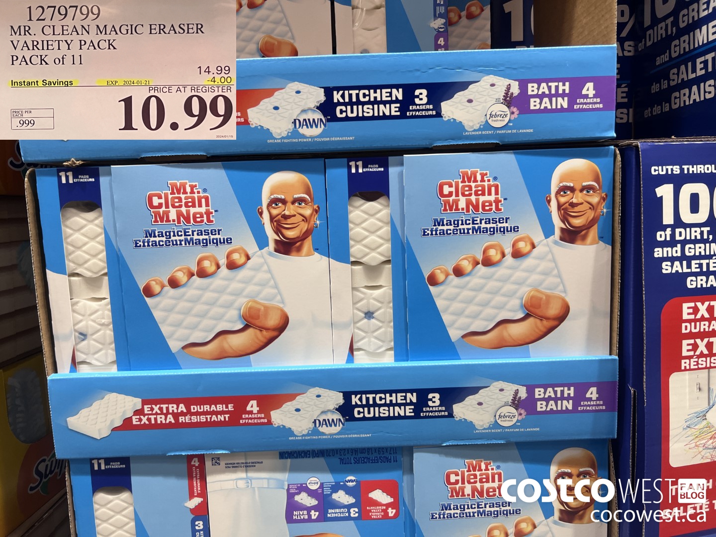 1279799 MR. CLEAN MAGIC ERASER VARIETY PACK PACK OF 11 ($4.00 INSTANT SAVINGS EXPIRES ON 2024-01-21) $10.99