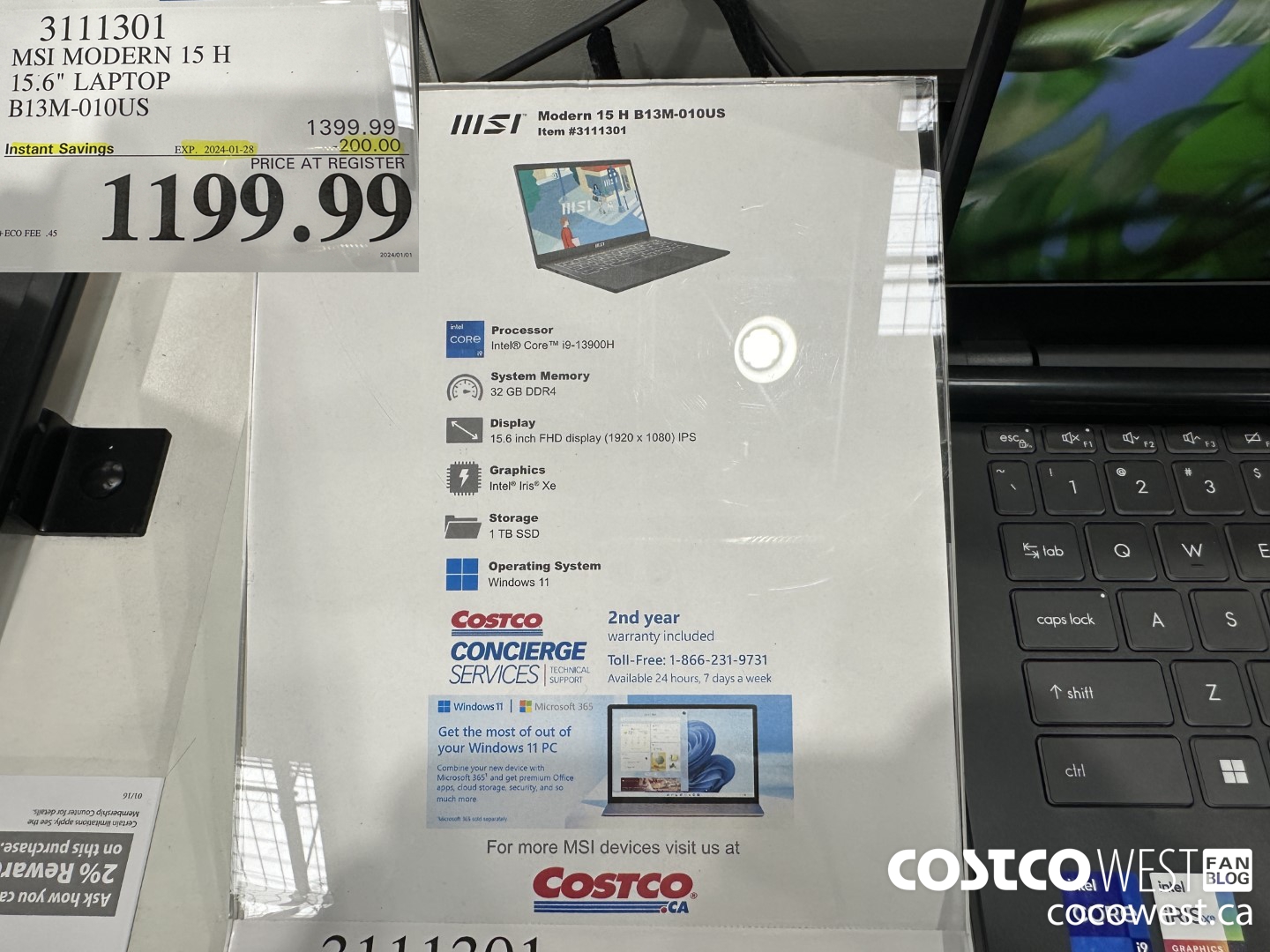 3111301 MSI MODERN 15 H 15.6