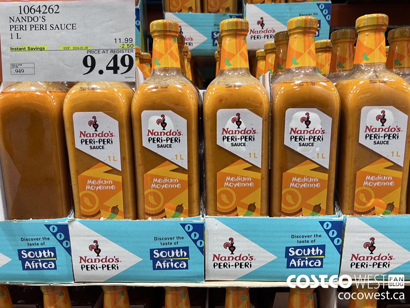 1064262 NANDO'S PERI-PERI SAUCE 1 L ($2.50 INSTANT SAVINGS EXPIRES ON 2024-01-28) $9.49