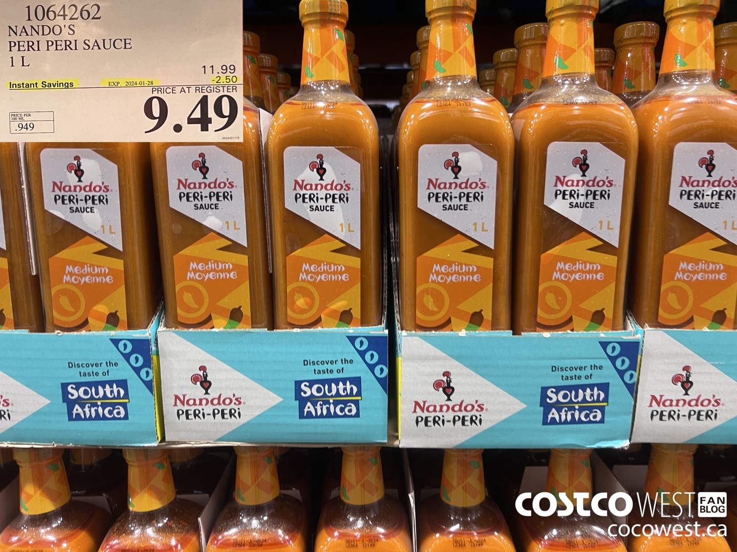 1064262 NANDO'S PERI-PERI SAUCE 1 L ($2.50 INSTANT SAVINGS EXPIRES ON 2024-01-28) $9.49