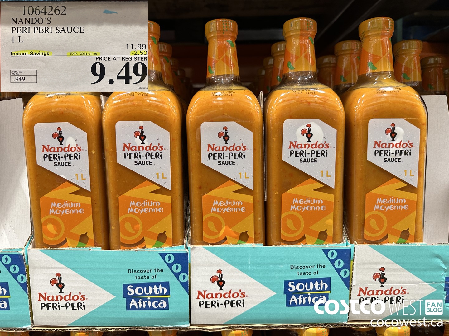 1064262 NANDO'S PERI-PERI SAUCE 1 L ($2.50 INSTANT SAVINGS EXPIRES ON 2024-01-28) $9.49