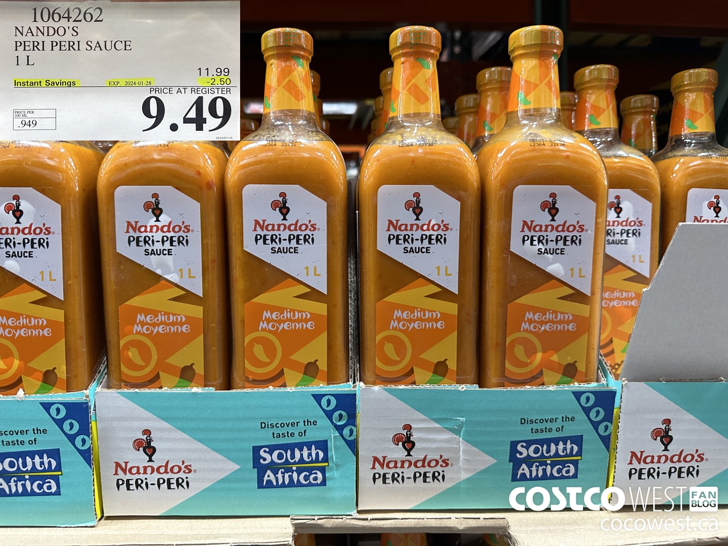 1064262 NANDO'S PERI-PERI SAUCE 1 L ($2.50 INSTANT SAVINGS EXPIRES ON 2024-01-28) $9.49
