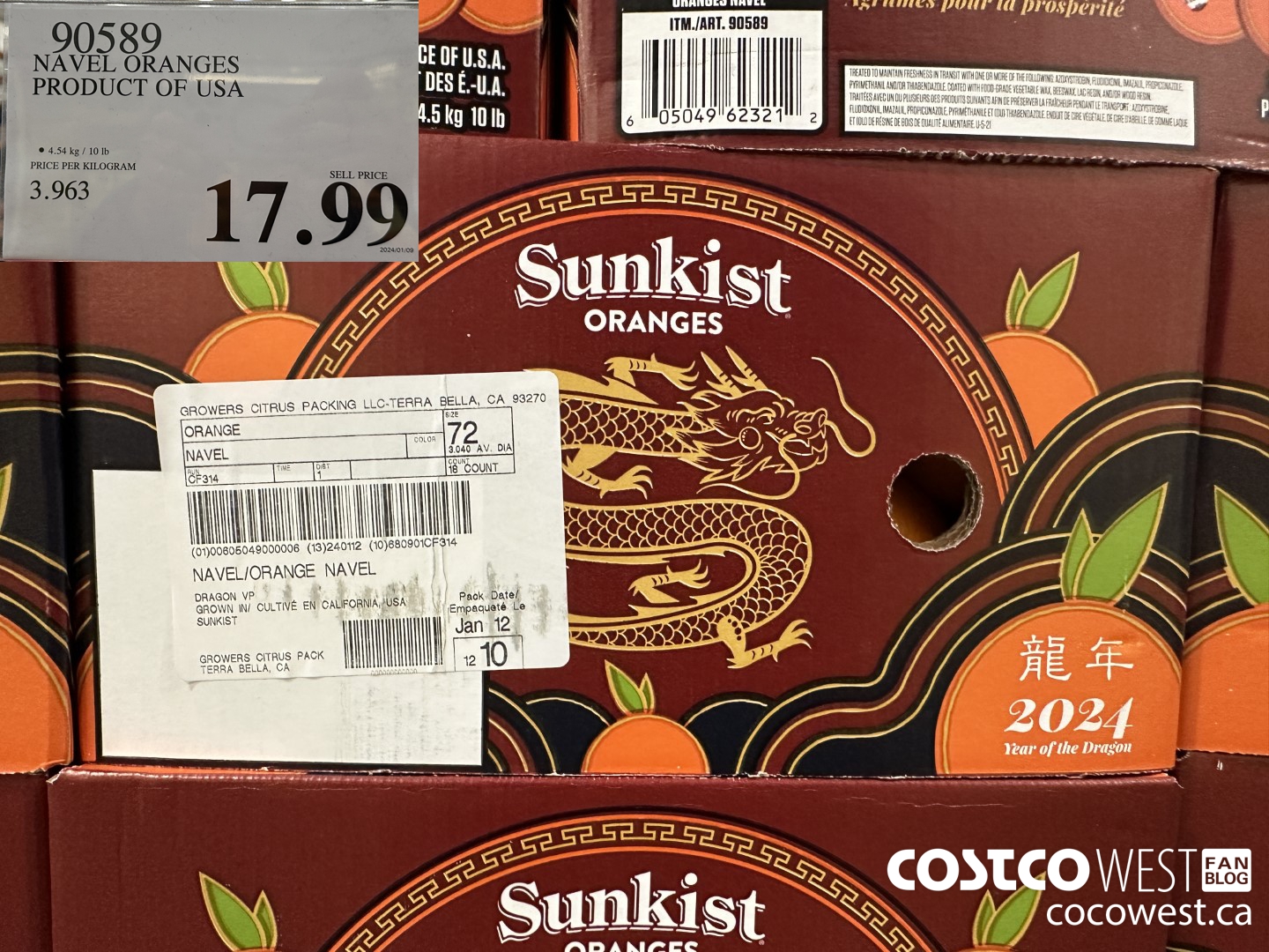 90589 NAVEL ORANGES PRODUCT OF USA $17.99