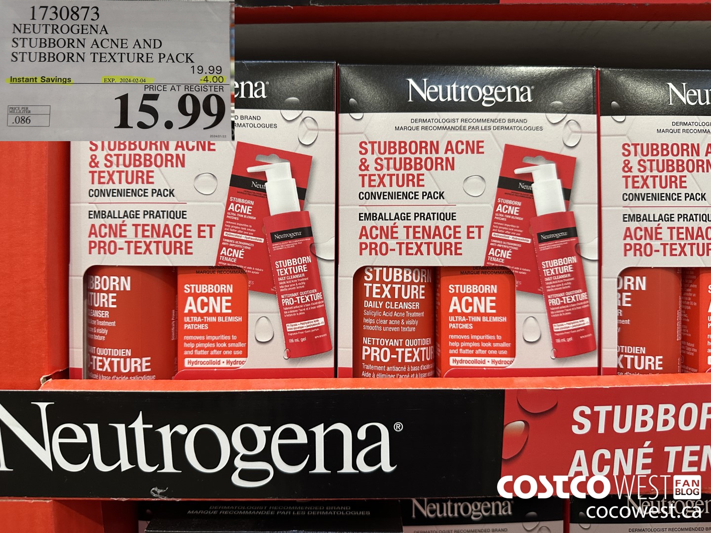 1730873 NEUTROGENA STUBBORN ACNE AND STUBBORN TEXTURE PACK ($4.00 INSTANT SAVINGS EXPIRES ON 2024-02-04) $15.99