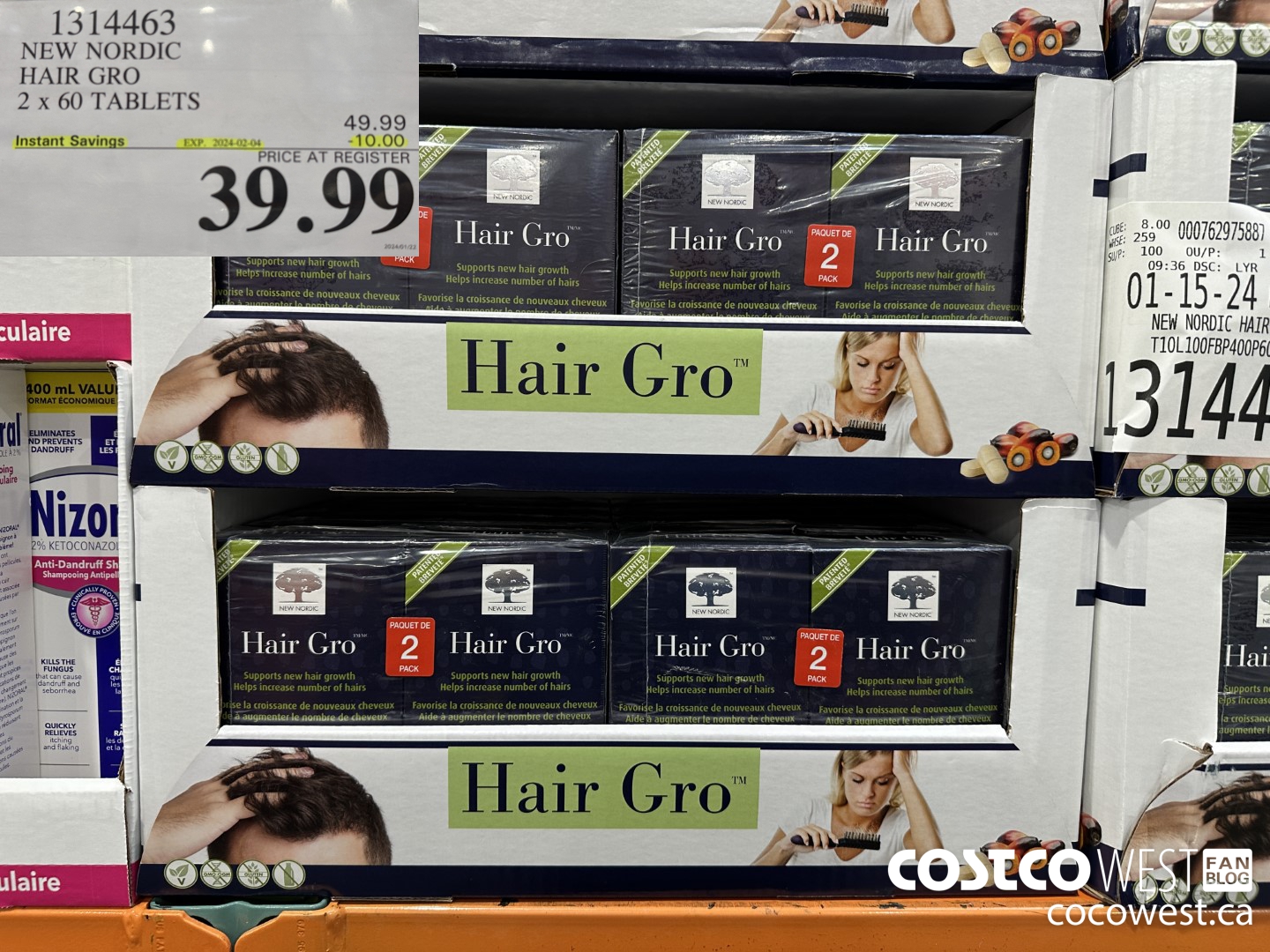 1314463 NEW NORDIC HAIR GRO 2 X 60 TABLETS ($10.00 INSTANT SAVINGS EXPIRES ON 2024-02-04) $39.99