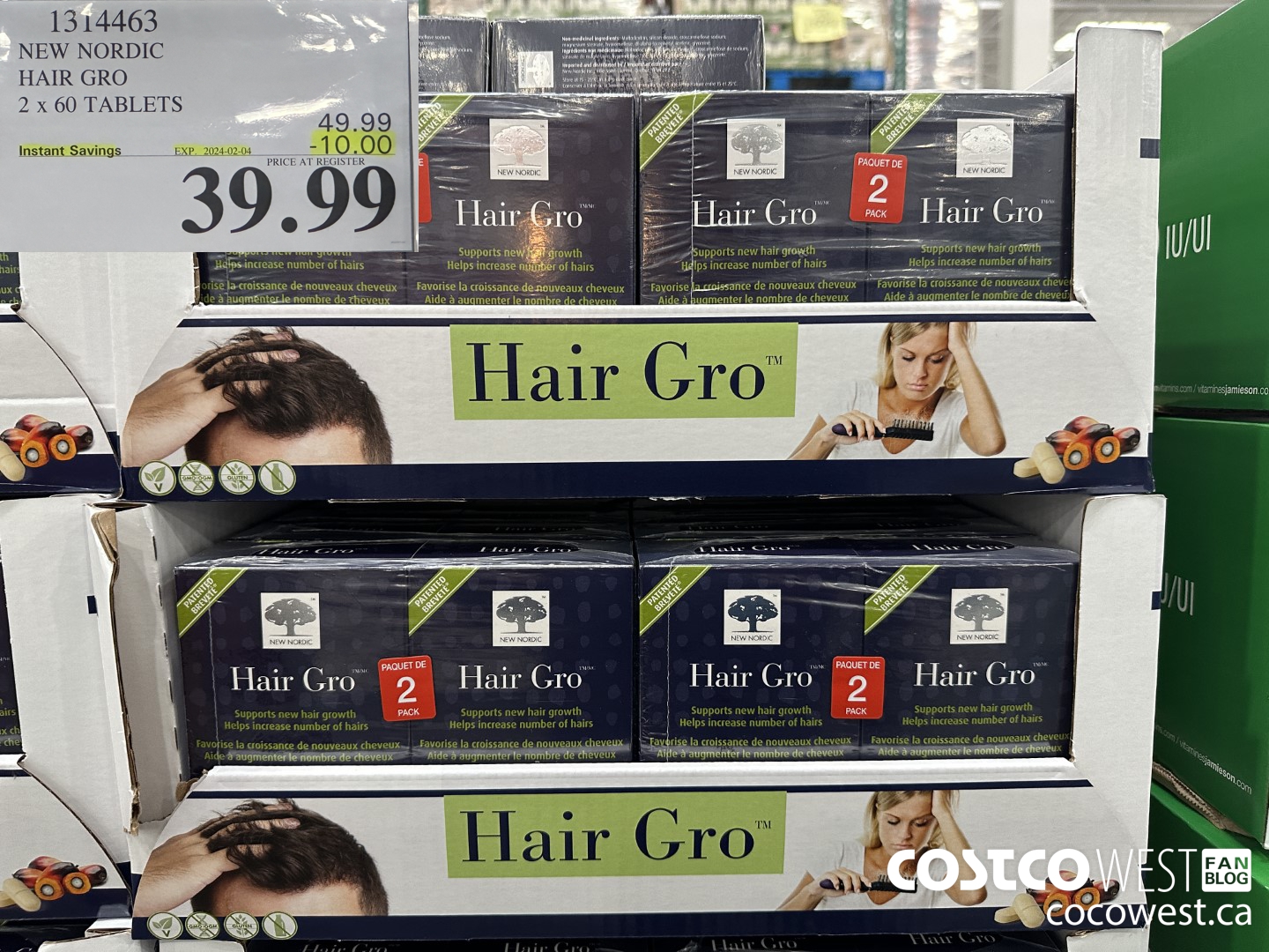 1314463 NEW NORDIC HAIR GRO 2 X 60 TABLETS ($10.00 INSTANT SAVINGS EXPIRES ON 2024-02-04) $39.99