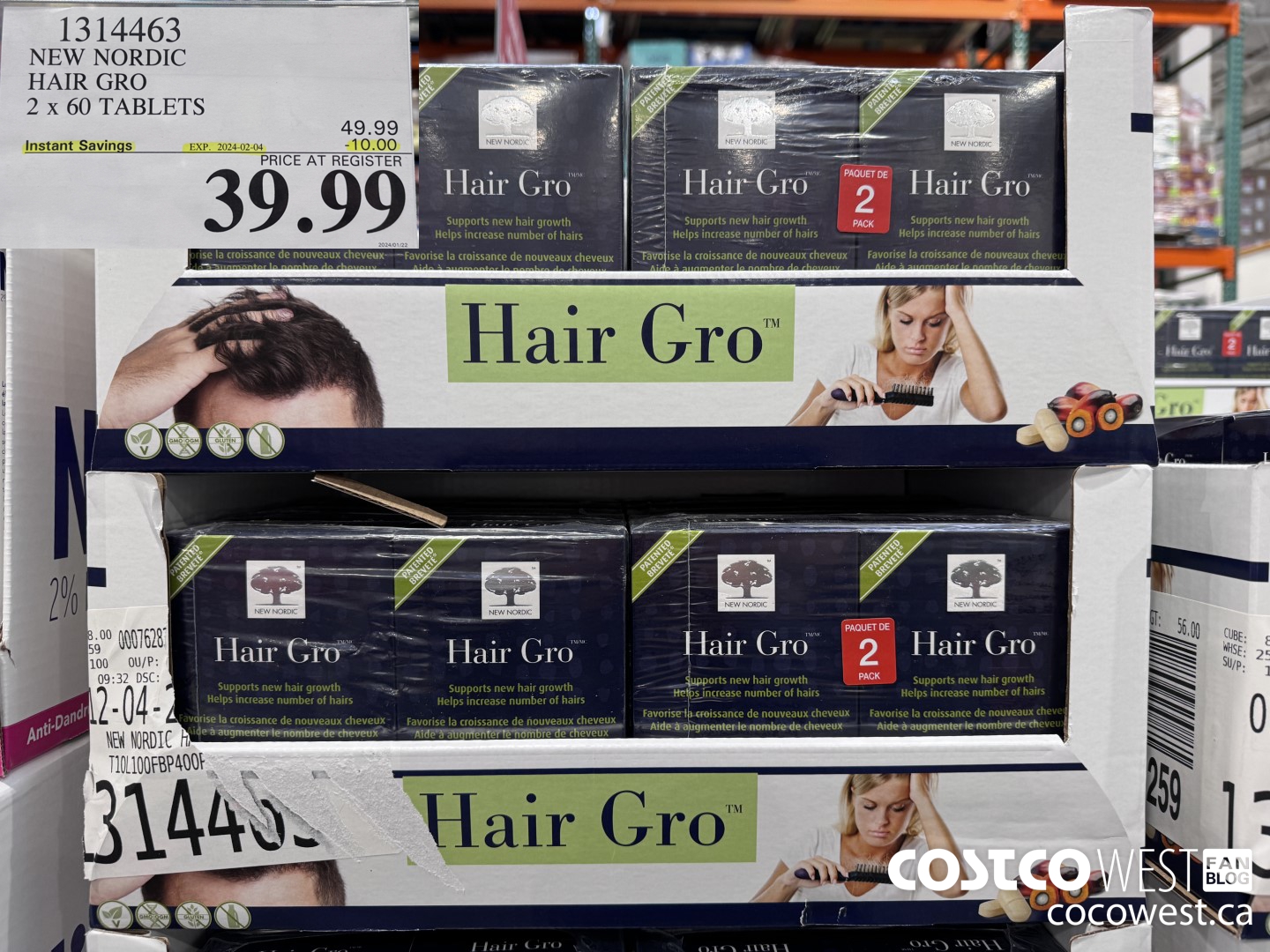 1314463 NEW NORDIC HAIR GRO 2 X 60 TABLETS ($10.00 INSTANT SAVINGS EXPIRES ON 2024-02-04) $39.99