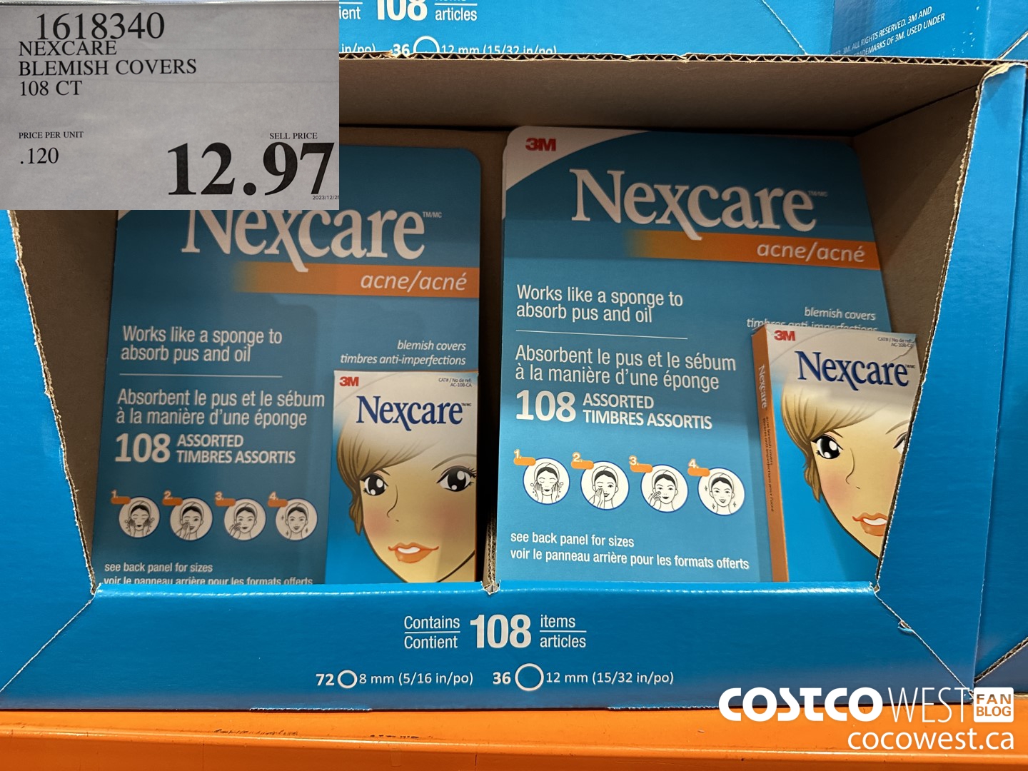 1618340 NEXCARE BLEMISH COVERS 108 CT $12.97