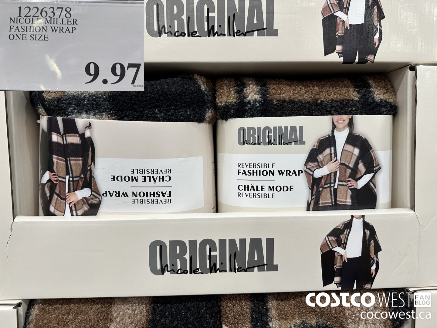 1226378 NICOLE MILLER FASHION WRAP ONE SIZE $9.97