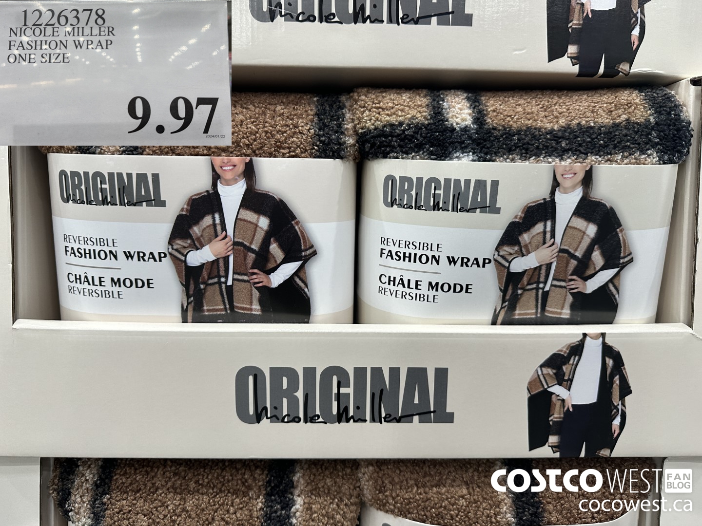 1226378 NICOLE MILLER FASHION WRAP ONE SIZE $9.97