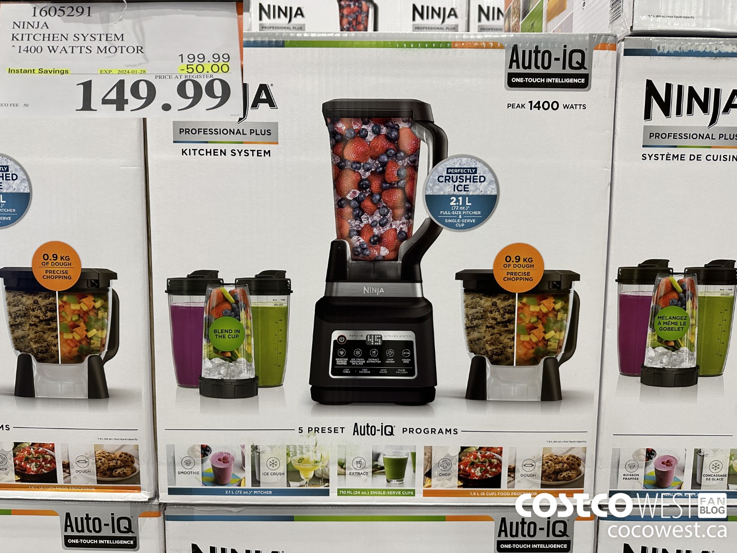 1605291 NINJA KITCHEN SYSTEM 1400 WATTS MOTOR ($50.00 INSTANT SAVINGS EXPIRES ON 2024-01-28) $149.99