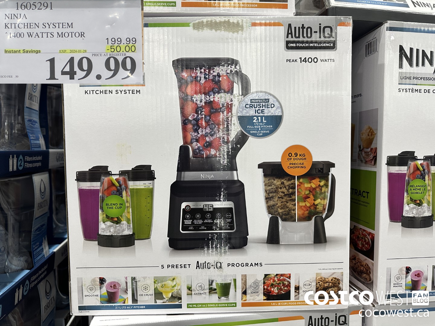 1605291 NINJA KITCHEN SYSTEM 1400 WATTS MOTOR ($50.00 INSTANT SAVINGS EXPIRES ON 2024-01-28) $149.99