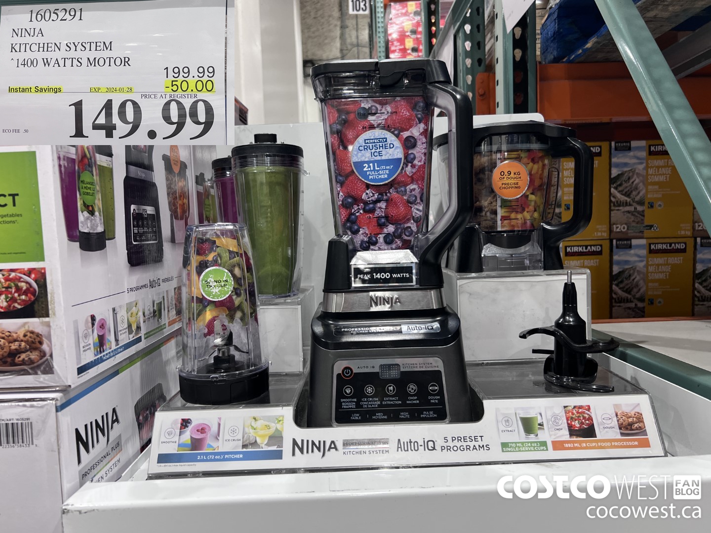 1605291 NINJA KITCHEN SYSTEM 1400 WATTS MOTOR ($50.00 INSTANT SAVINGS EXPIRES ON 2024-01-28) $149.99