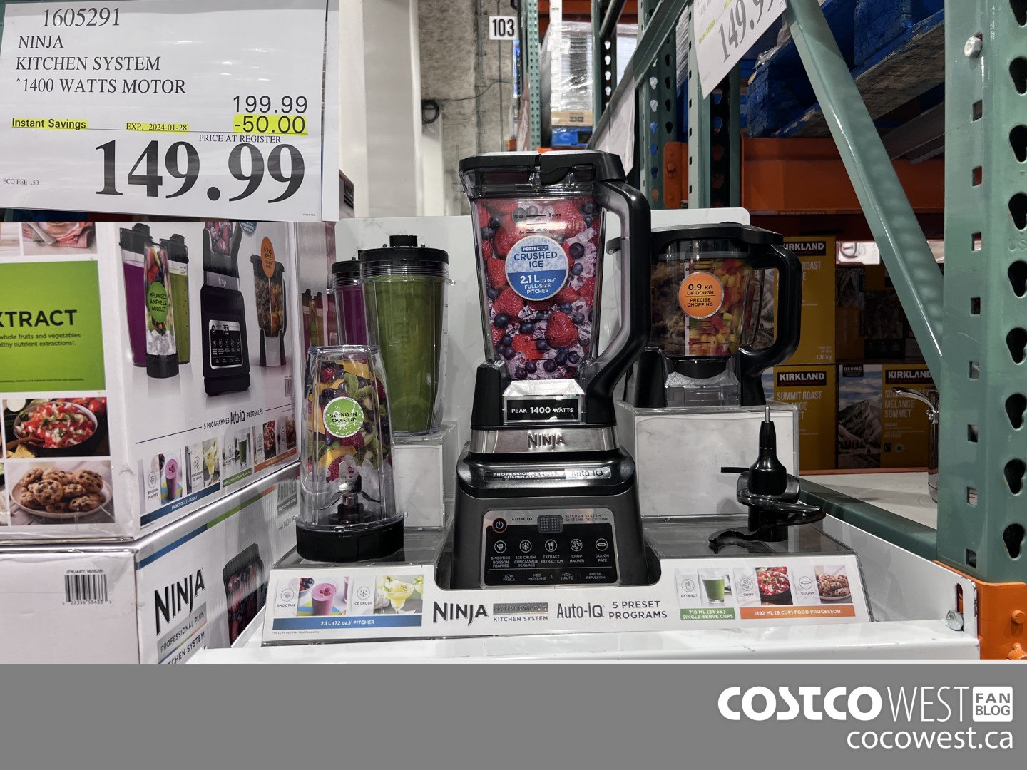 1605291 NINJA KITCHEN SYSTEM 1400 WATTS MOTOR ($50.00 INSTANT SAVINGS EXPIRES ON 2024-01-28) $149.99